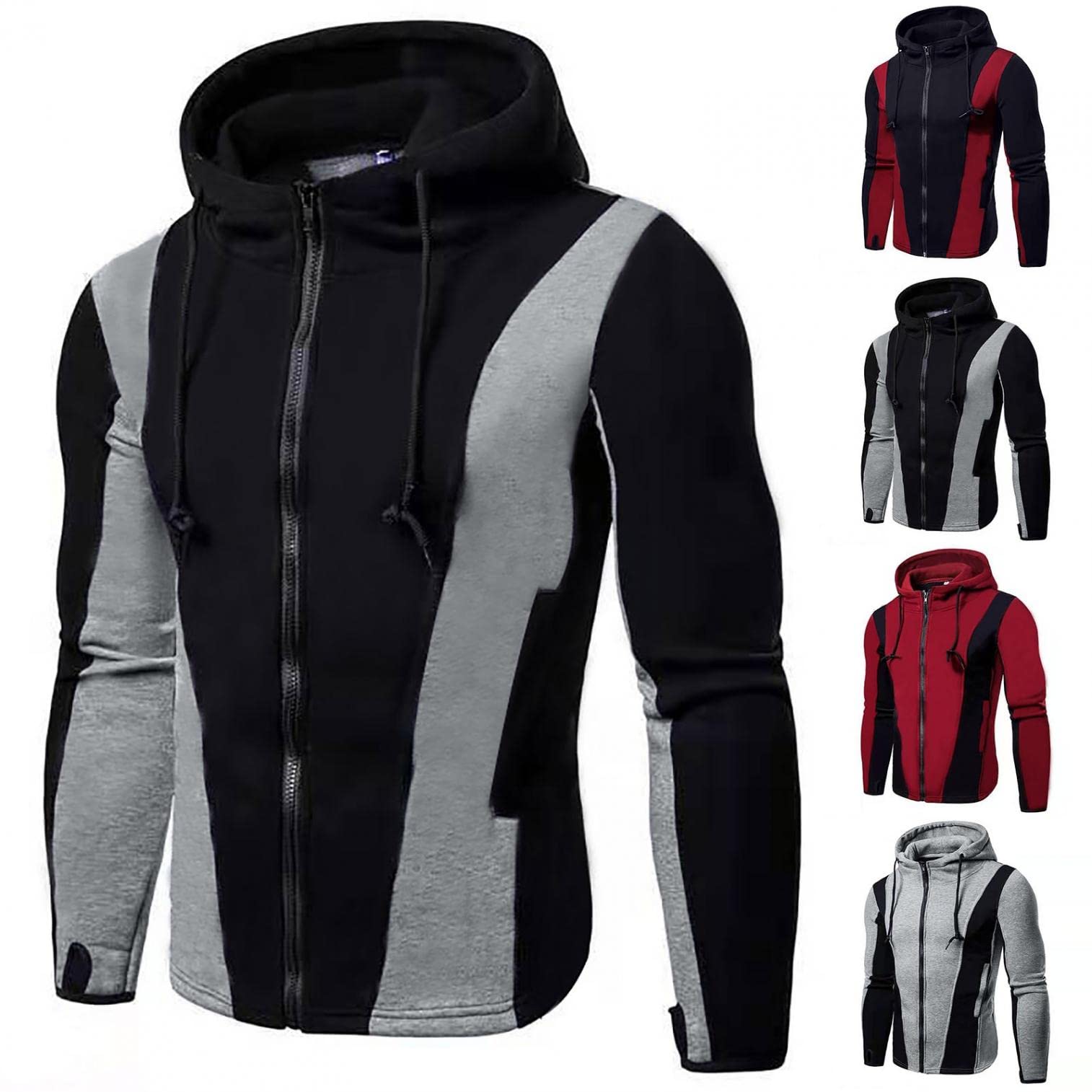 Men's Athletic Hooded Pullover Sweatshirt - Long Sleeve Casual Hoodie with Drawstring & Pocket for Gym, Running, and Outdoor Activities