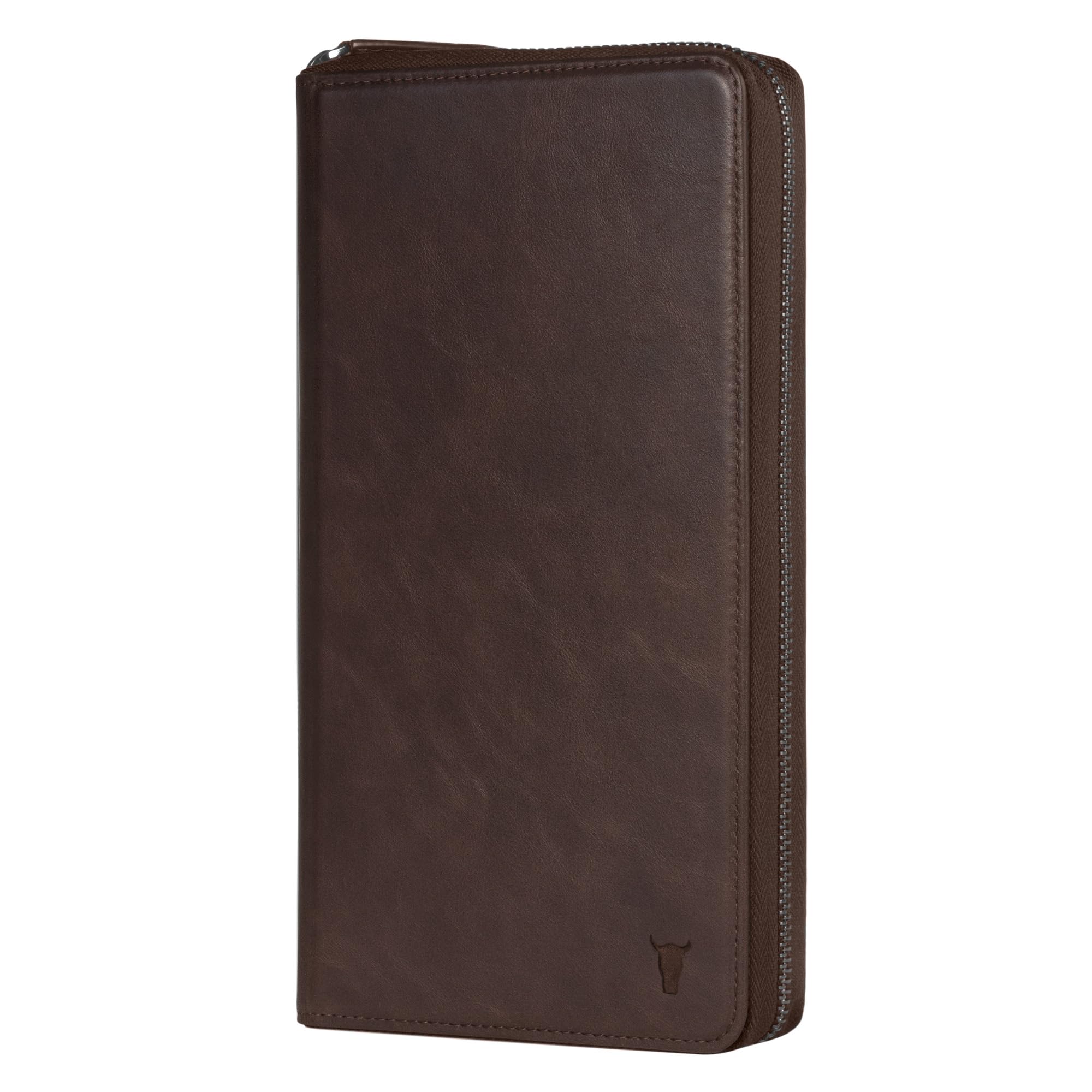 TORRO Premium Leather Family Travel Wallet - RFID Blocking Passport Holder Organizer for 4 Passports, Credit Cards & Travel Documents (Dark Brown) | Perfect for International Trips, Family Vacations & Airport Security