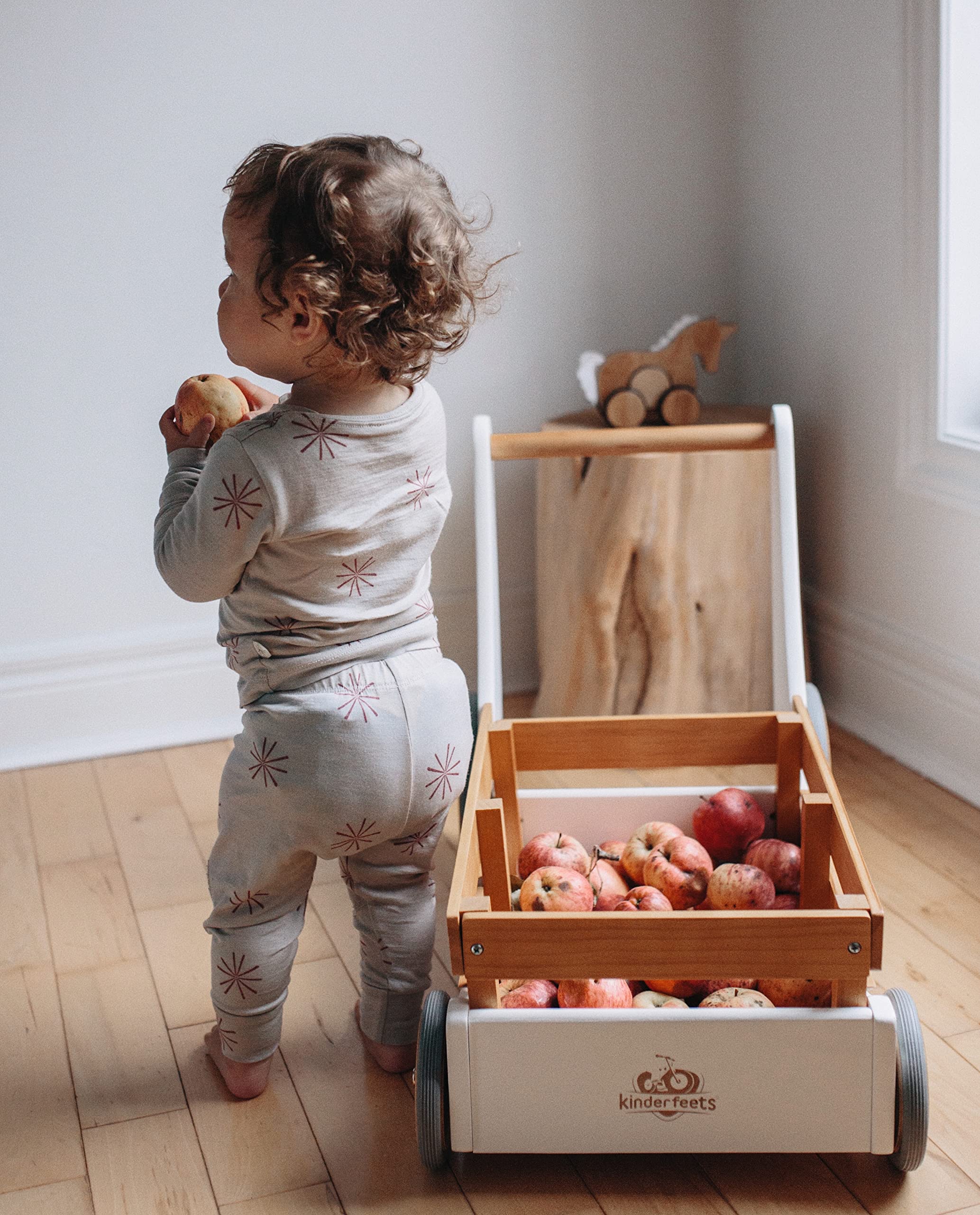 Kinderfeets 2-in-1 Toy Storage Box & Baby Walker with Bamboo Accent - Stylish Nursery Organization for Toddlers | Perfect for Playrooms, Daycares & Gift Giving