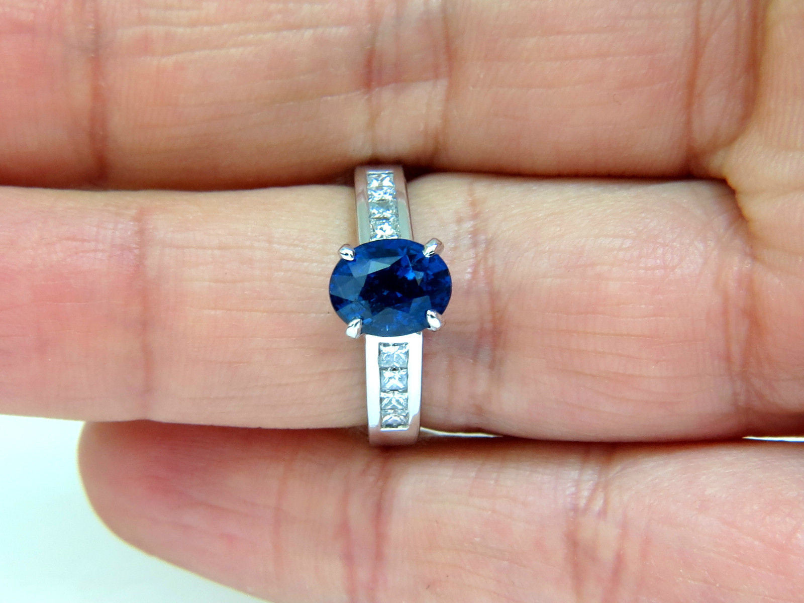 2.97CT GIA Certified Natural Blue Sapphire Diamond Ring in 14K Gold - Unheated & No Heat Treatment - Perfect for Engagement, Wedding & Anniversary Gifts