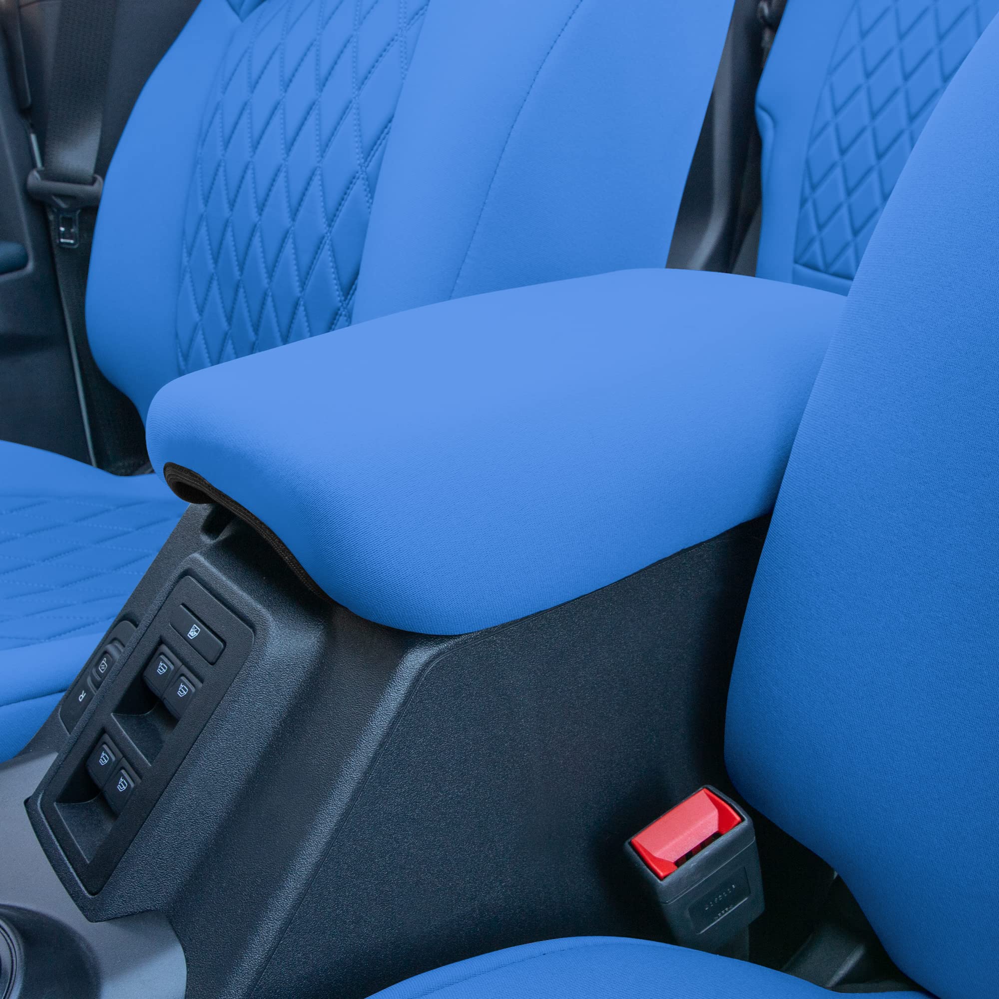 Custom Fit Neoprene Seat Covers for Ford Bronco 2021-2022 - Water Resistant Neosupreme Front Set in Solid Blue | Durable SUV Seat Protectors for Off-Roading & Daily Commute
