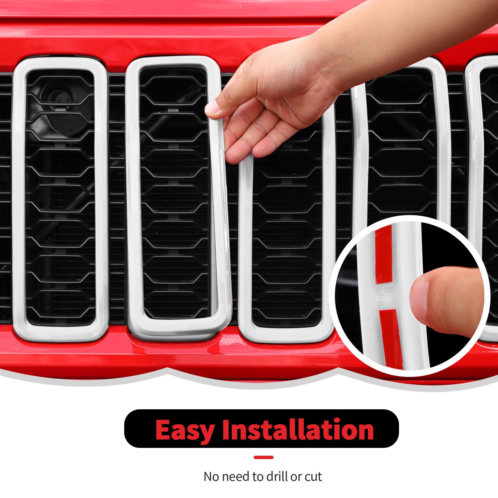 Jeep Wrangler JL JLU & Gladiator JT 2024+ Front Grille Inserts - White Exterior Accessories for Off-Road Style & Customization | Perfect for Jeep Enthusiasts & Outdoor Adventures