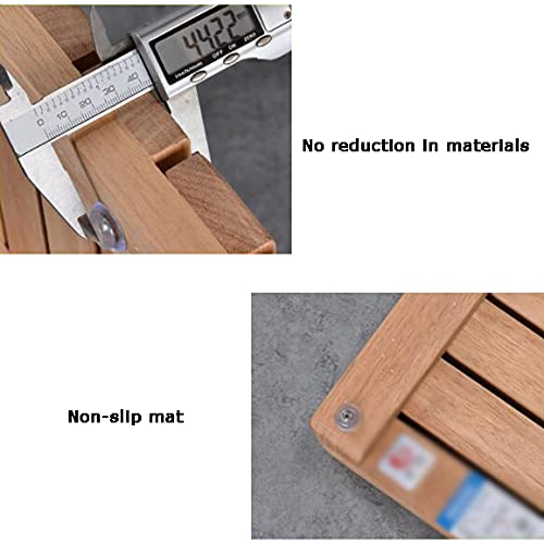 Waterproof Wooden Bath Mat 40x70cm - Non-Slip Shower Floor Mat for Bathroom, Spa, Sauna, Indoor & Outdoor Use - Natural Wood Bathroom Rug for Tub, Shower Board, Durable and Sturdy Design