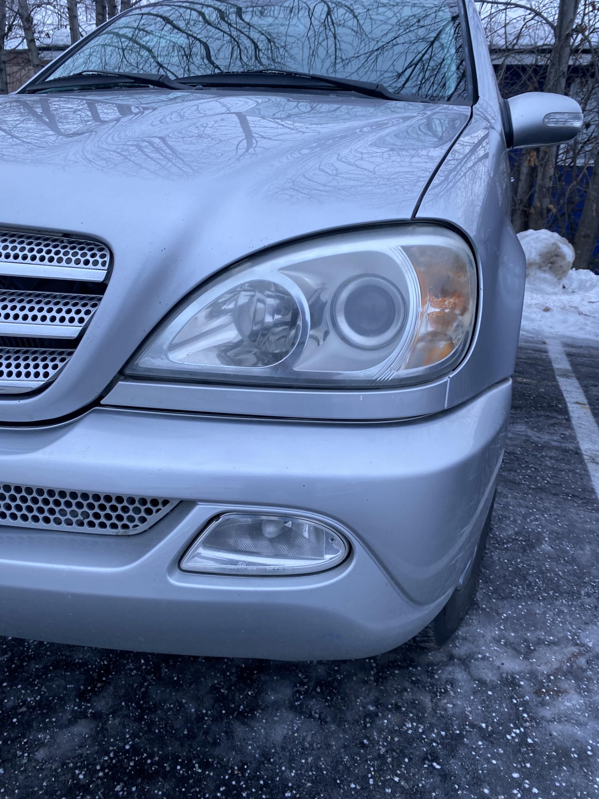 Benz W163 Headlight Cover 1998-2005 ML320 ML350 ML430 - Clear Lens Replacement for 4-Door SUVs