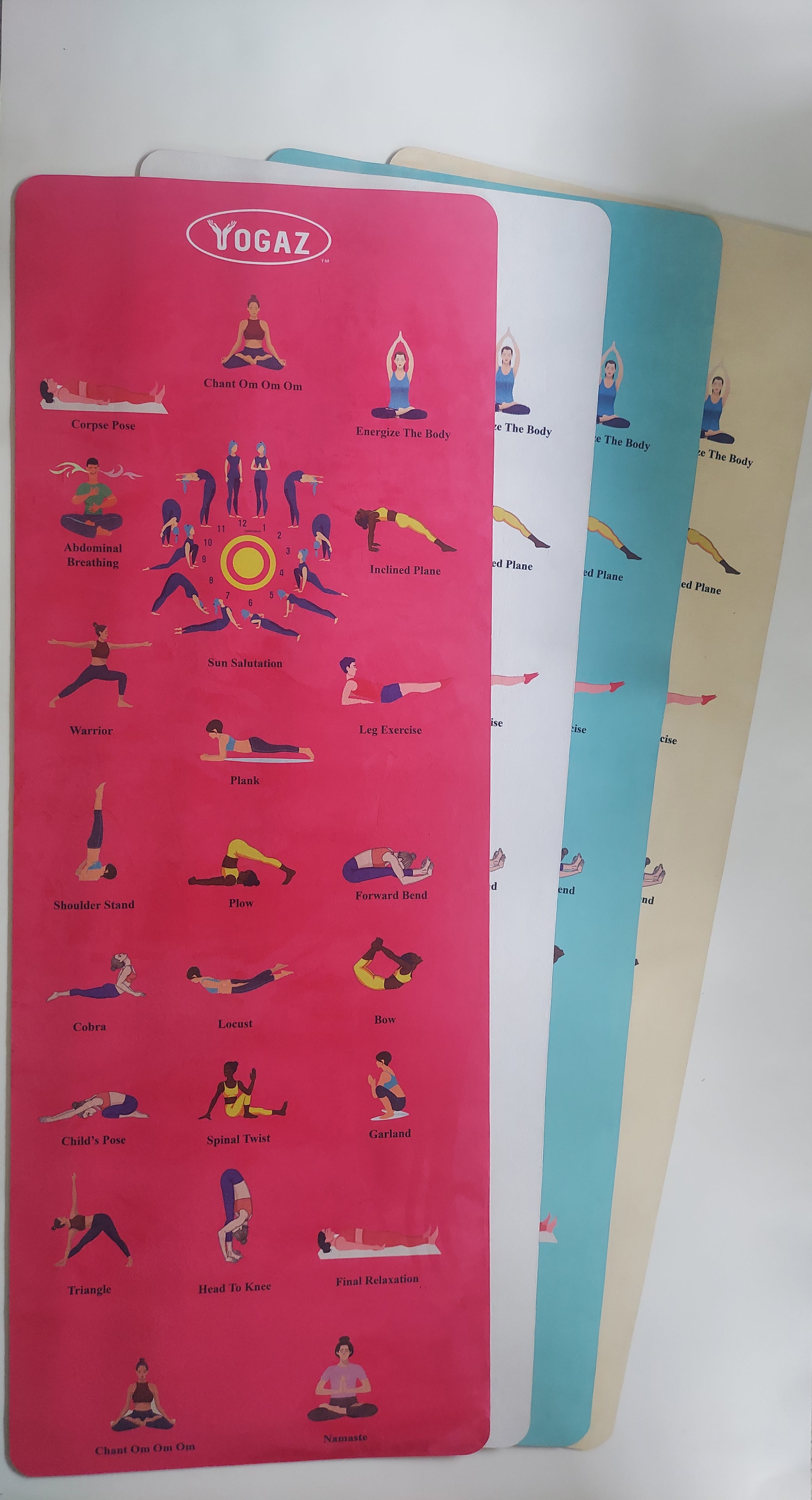 YOGAZ 3D Suede Non-Slip Yoga Mat for Home & Studio - Pink | Extra Thick Self Teaching Mat for Beginners & Professionals | Perfect for Hot Yoga, Pilates & Meditation Practice