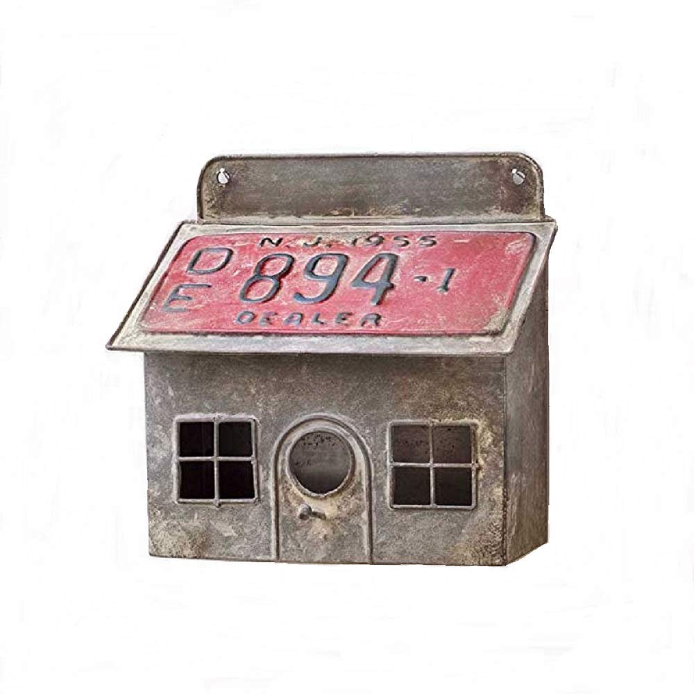 Colonial Tin Works Saltbox House Metal Bird House - Handcrafted Outdoor Garden Decor for Birds, Rustic Vintage Style, Durable Weatherproof Design - Perfect for Backyard, Patio, and Garden Decoration