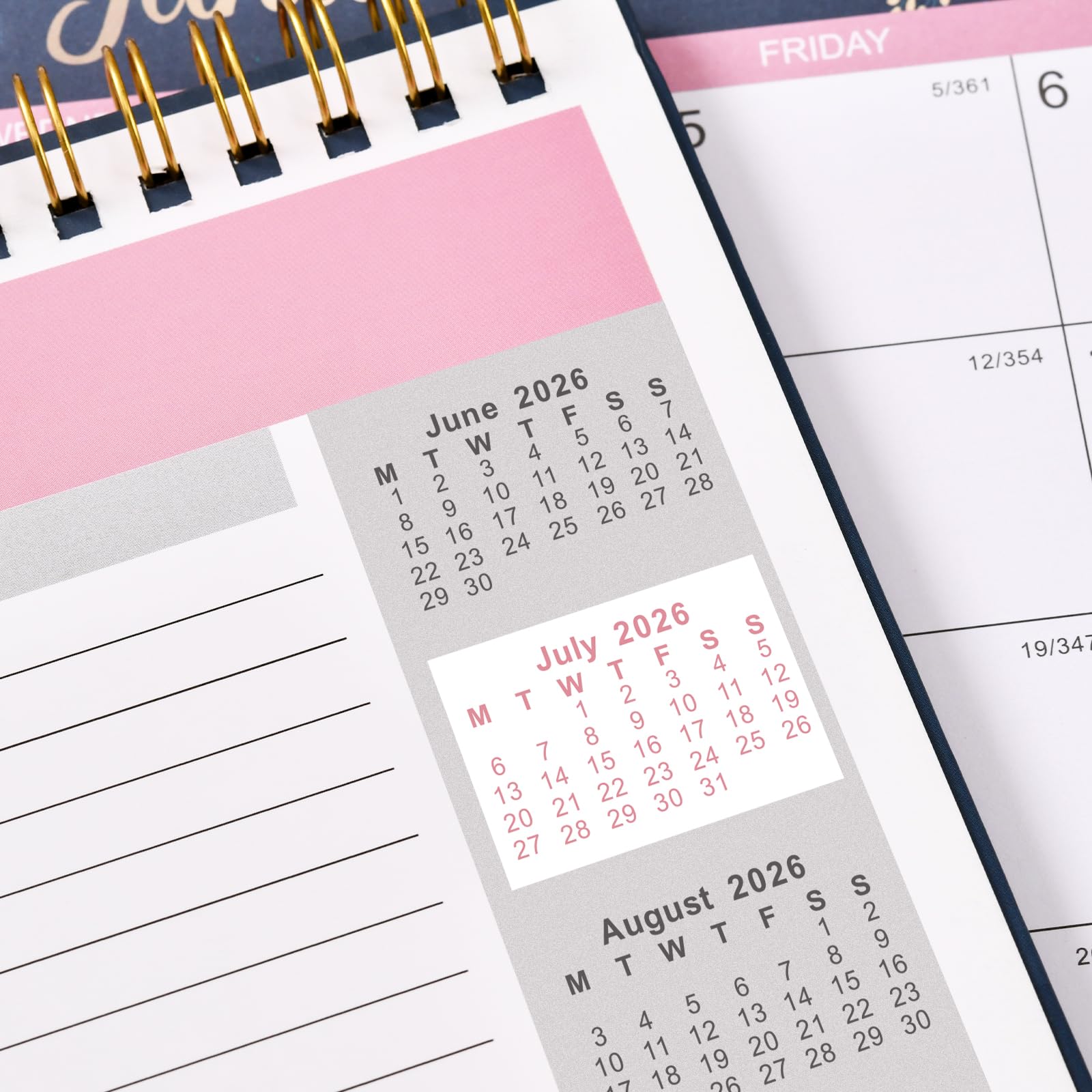 2025-2026 Desk Calendar - 18-Month Planner from March 2025 to August 2026 | 10