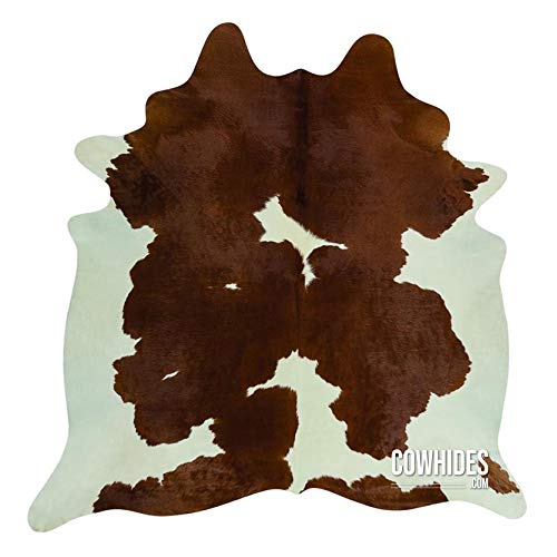 Premium Natural Cowhide Area Rugs - Medium Size (Milky Cow Brown) | Handcrafted Leather Rug for Living Room, Bedroom & Office Decor | Eco-Friendly & Durable Floor Covering