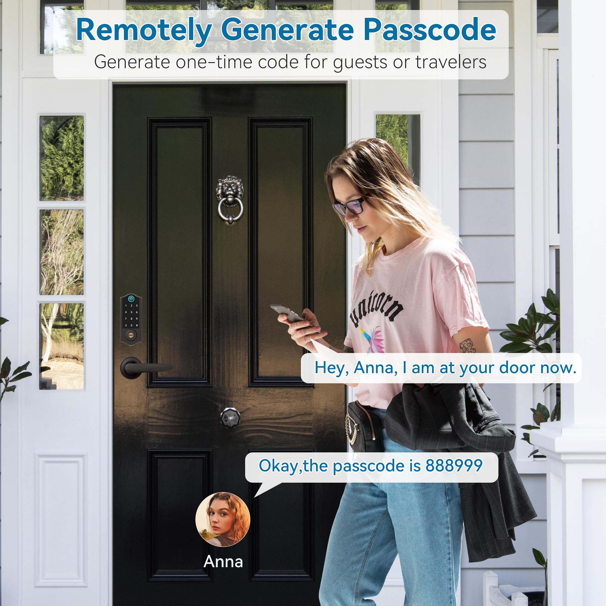Harfo Smart Fingerprint Door Lock - Keyless Entry, App Control - for Home Security