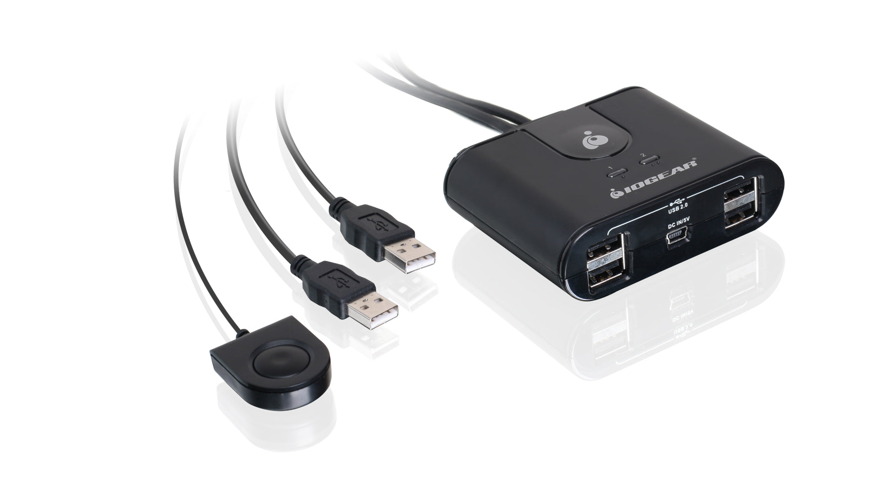 2-Port USB 2.0 Peripheral Sharing Switch for Keyboard & Mouse - Perfect for Home Office & Multi-Computer Setup