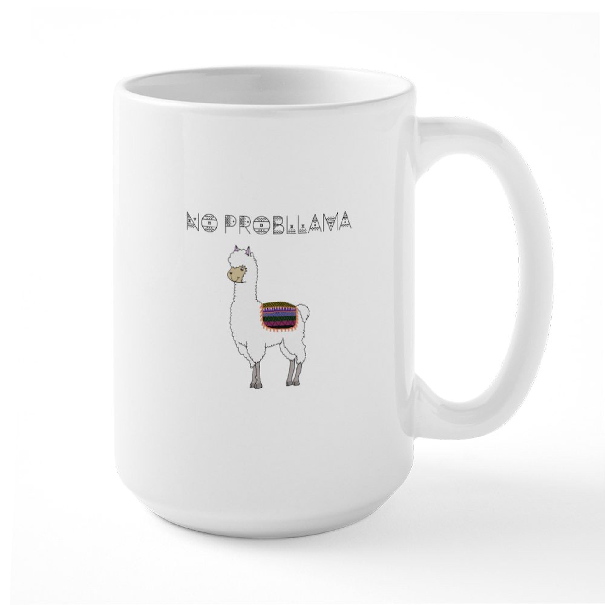 No Prob Llama! 15 oz (444 ml) Ceramic Coffee Mug - Funny Cute Llama Design, Perfect for Tea & Hot Drinks, Great Gift for Office, Home, or Camping Use
