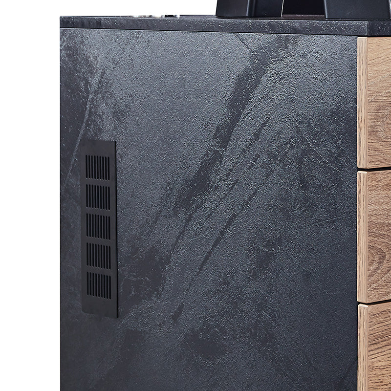 ARTO 2-Person Workstation with 2 Storage Cabinets - 2.4M Warm Oak & Black Office Desk for Home & Business | Perfect for Shared Workspaces & Small Offices
