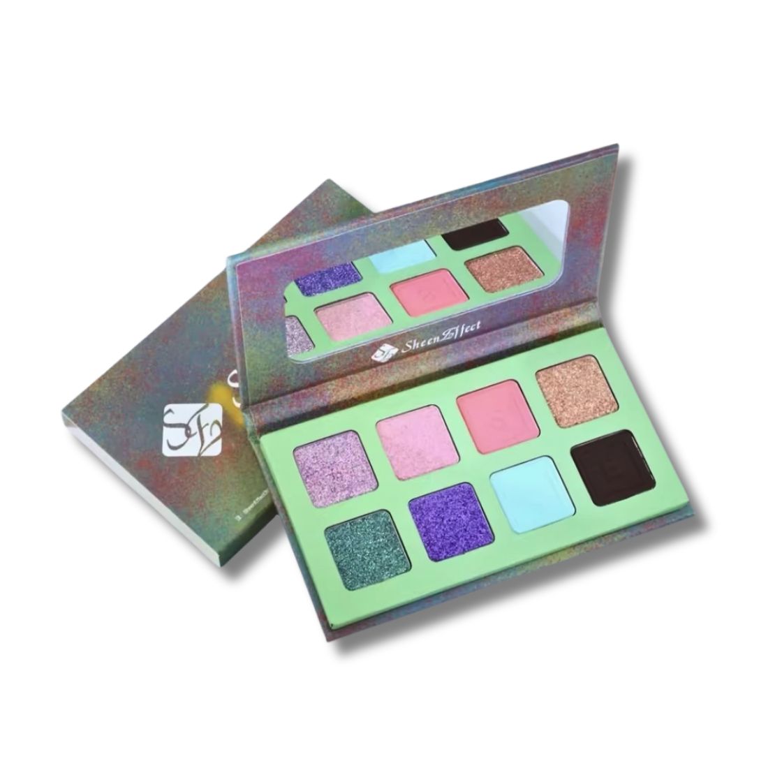 SheenEffect Enchanted Realm 8-Color Eyeshadow Palette - Highly Pigmented, Long Lasting Makeup for Day & Night Looks - Perfect for Parties, Weddings & Special Occasions