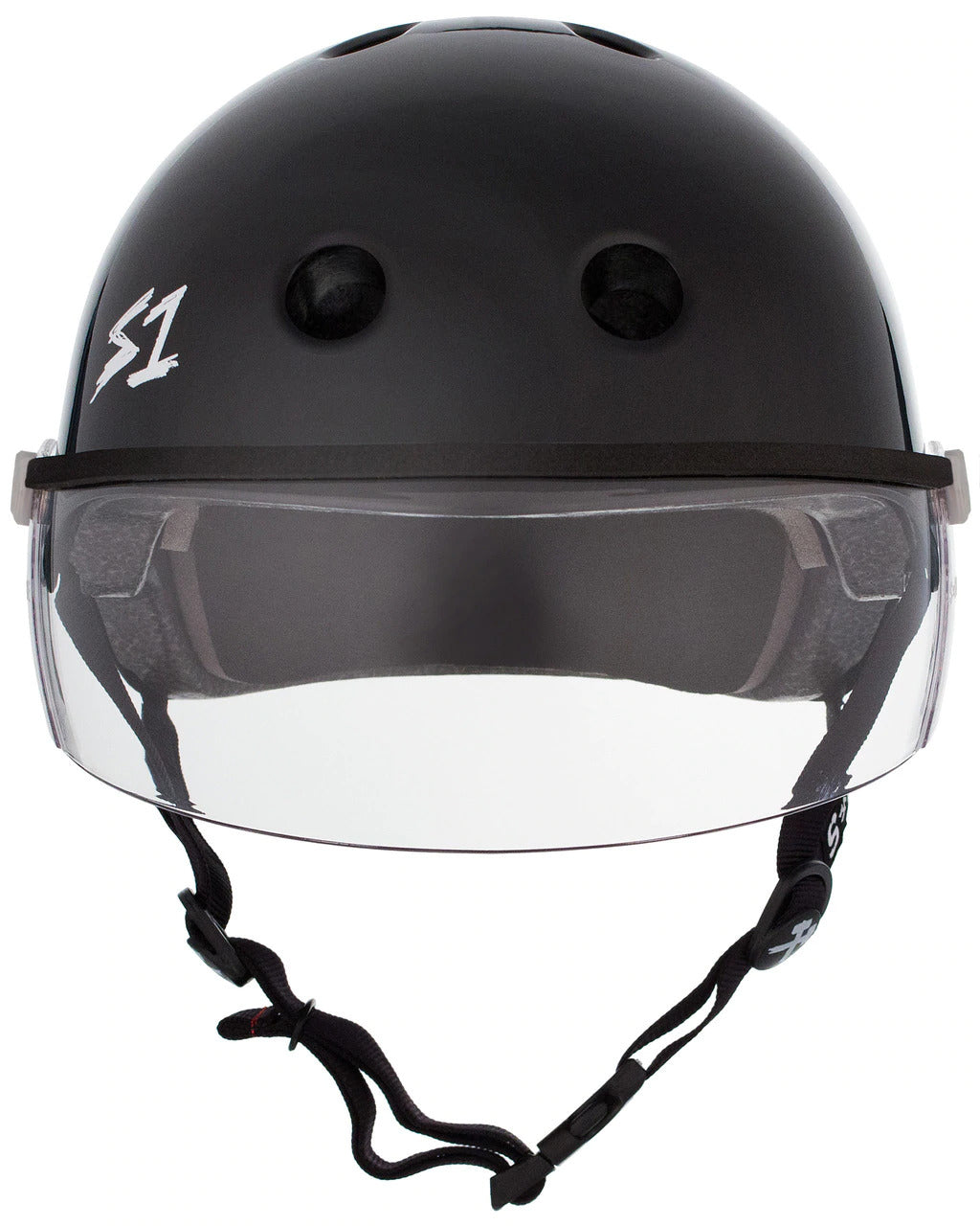 S1 Lifer Visor Helmet - Black Gloss Motorcycle Full Face Helmet for Men & Women - DOT Approved for Street Riding, Cruiser, and Urban Commuting