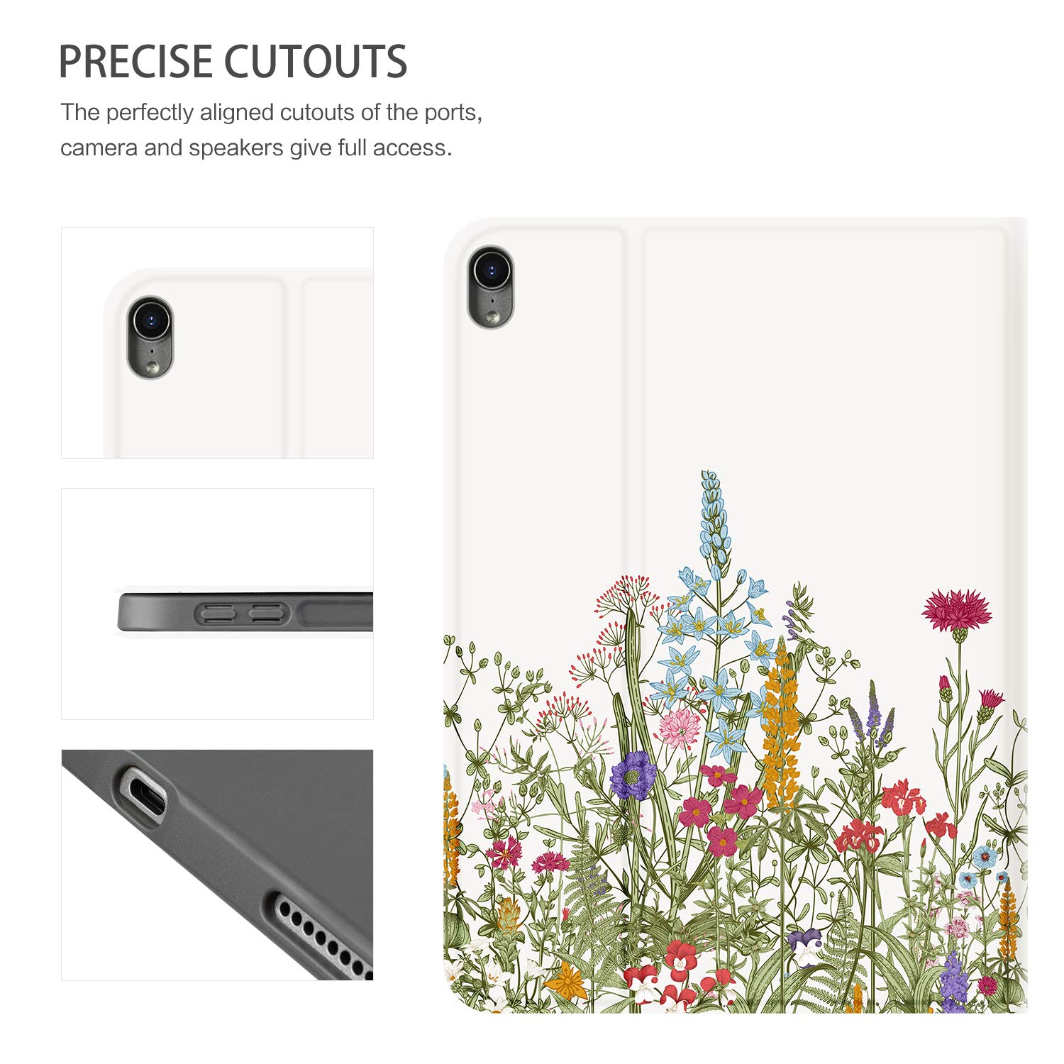 Premium iPad Air 11-inch Case (2025/2024 M3/M2) & iPad Air 10.9-inch Case (5th/4th Gen 2022/2020) - Multi-Angle Stand, Auto Wake/Sleep, Shockproof Protective Cover with Floral Design - Perfect for Women, Students & Office Use