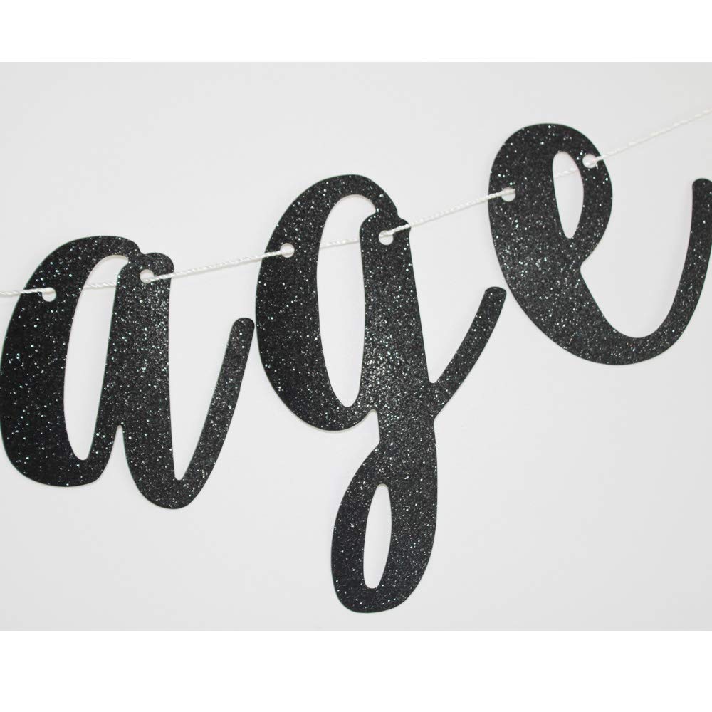 Bon Voyage Banner - Black Glitter Travel Party Sign & Garland Decorations for Moving, Graduation, Retirement Celebrations | Perfect for Travel-Themed Parties, Farewell Events & Milestone Celebrations