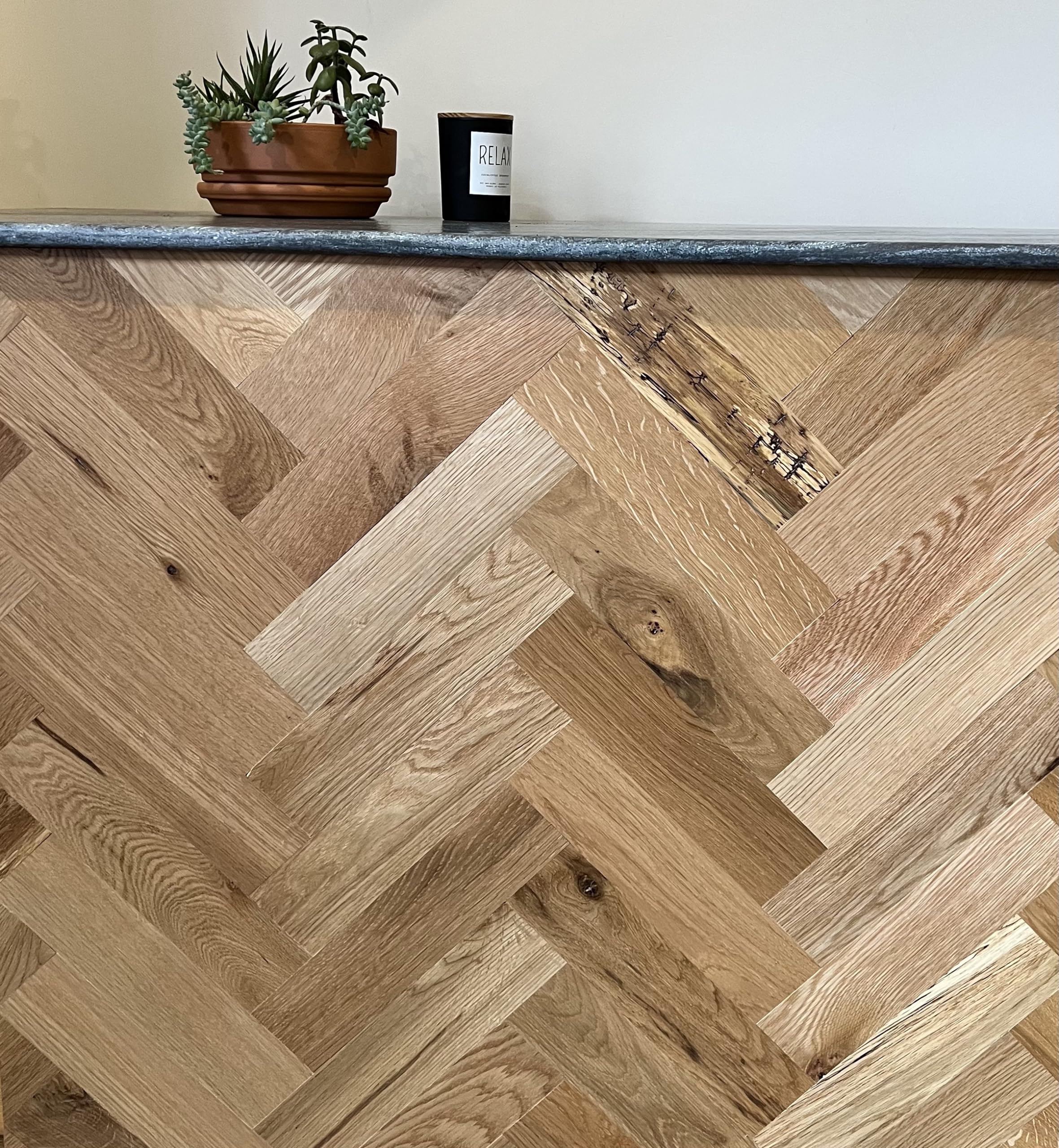 Timberchic Wooden Wall Planks - Peel & Stick DIY Wall Paneling, Herringbone Pattern, Golden Oak - Perfect for Accent Walls & Home Decor