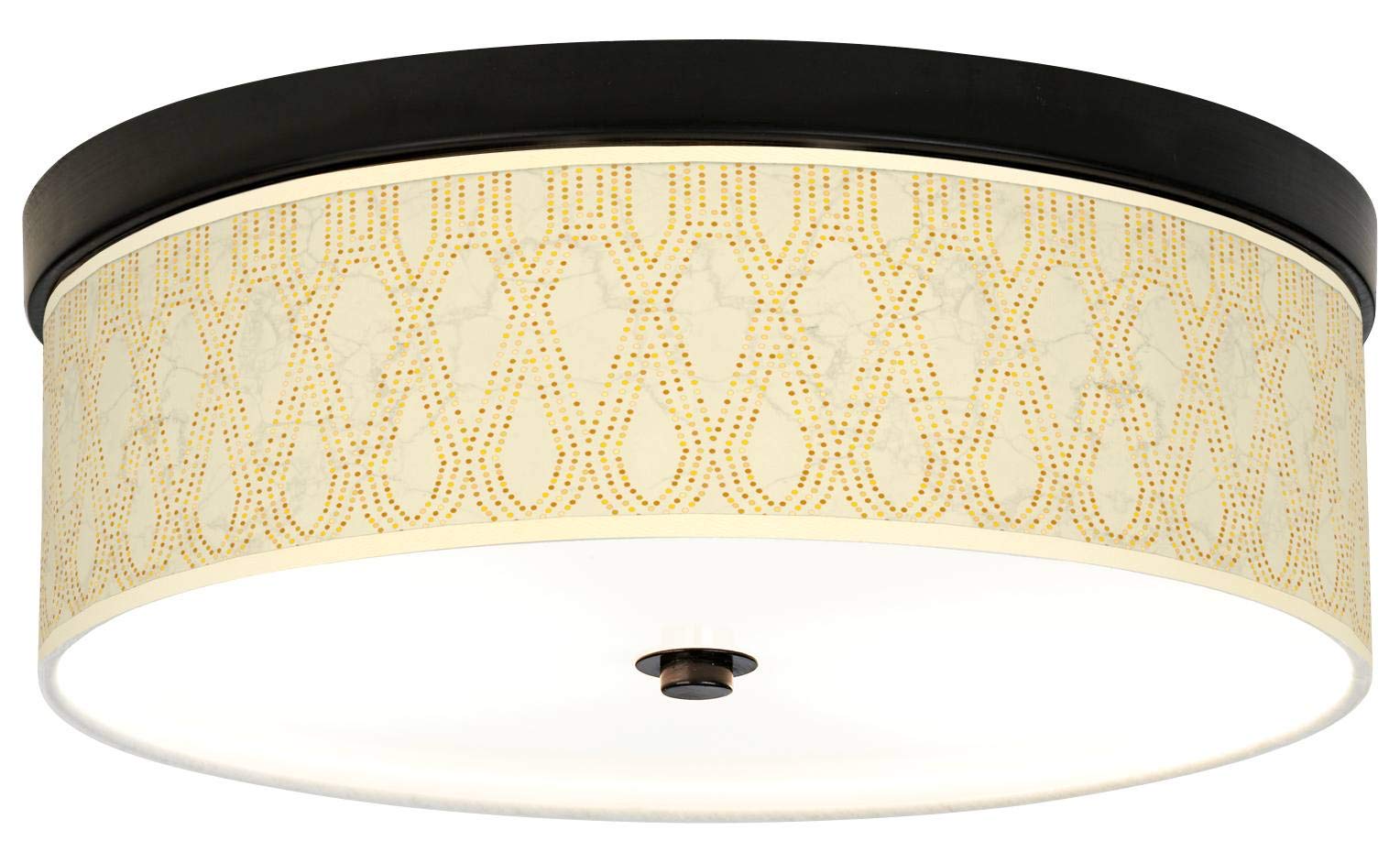 Roman Pebbles Giclee Energy Efficient Bronze Ceiling Light with Printed Shade - Perfect for Living Room, Bedroom & Dining Room Lighting