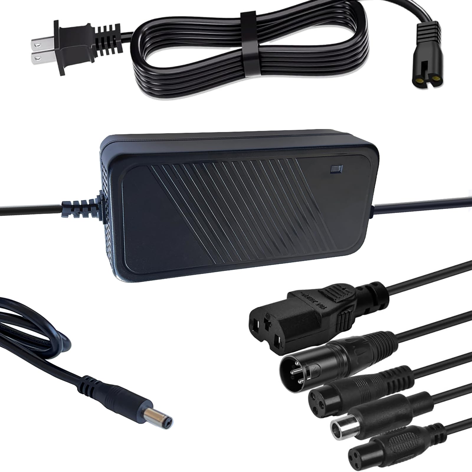 FIRSTAKKU 54.6V 3A Lithium Battery Charger with 6 Output Heads & Cooling Fan - Fast Charging for E-Bikes, Electric Scooters, Pedicabs & Bicycles - Perfect for Commuting, Delivery & Outdoor Adventures
