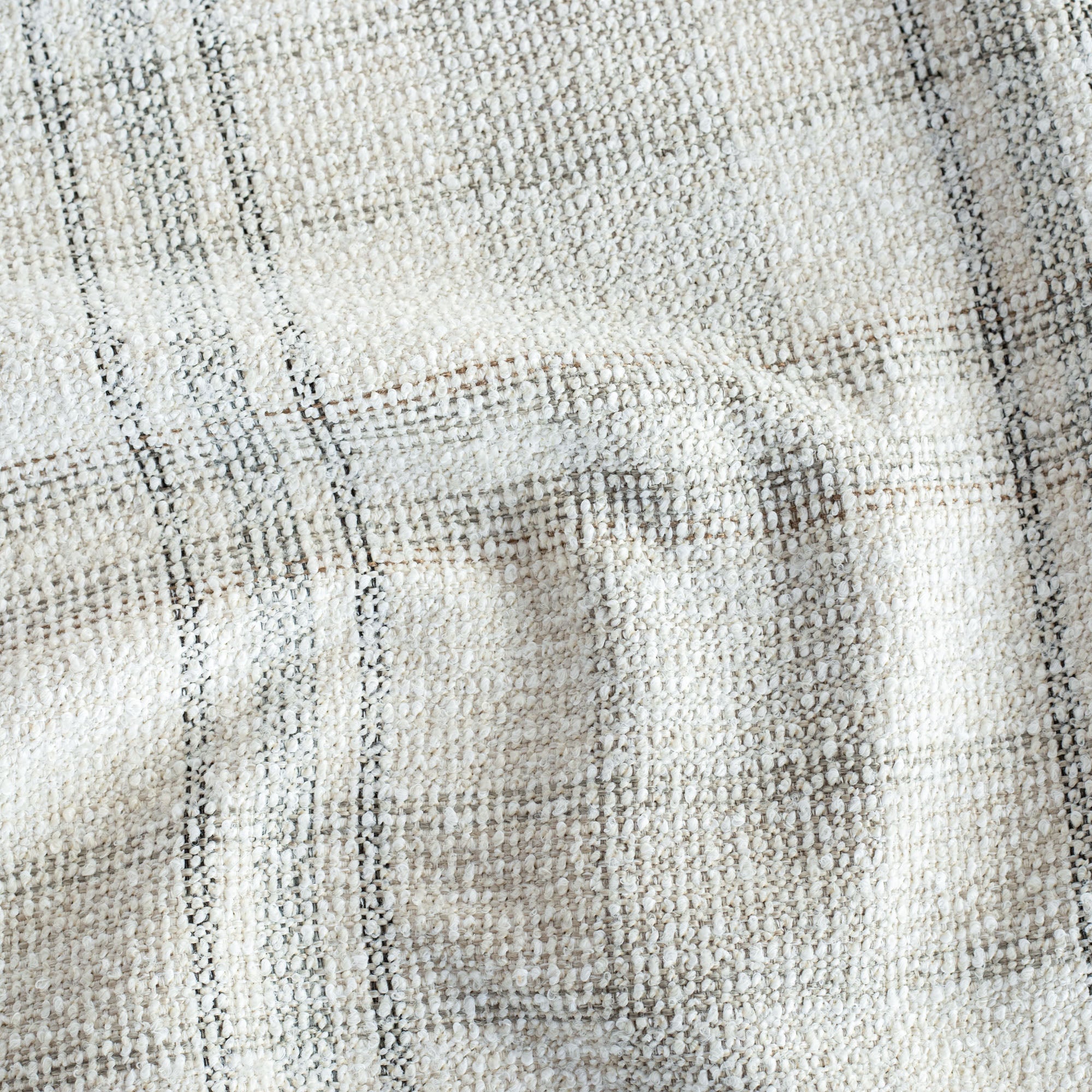 Hugo Plaid Fabric - Salt & Pepper Checkered Pattern - Premium Upholstery & Home Decor Material for Sofas, Curtains, and DIY Crafts