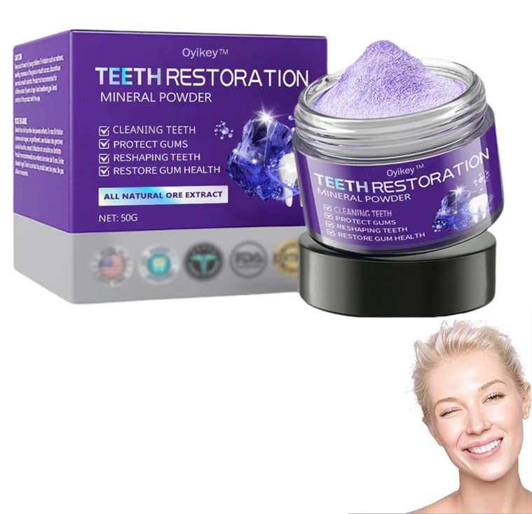 Oyikey Teeth Restoration Mineral Powder - Strengthen Teeth & Gums Naturally | Effective Dental Care Solution for Sensitive Teeth & Gum Health | Perfect for Daily Oral Care Routine