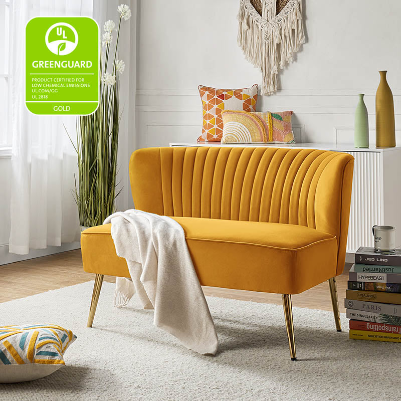 Bariana Velvet Loveseat - Soft & Luxurious Small Couch for Living Room, Bedroom, or Office - Perfect for Cozy Seating & Home Decor
