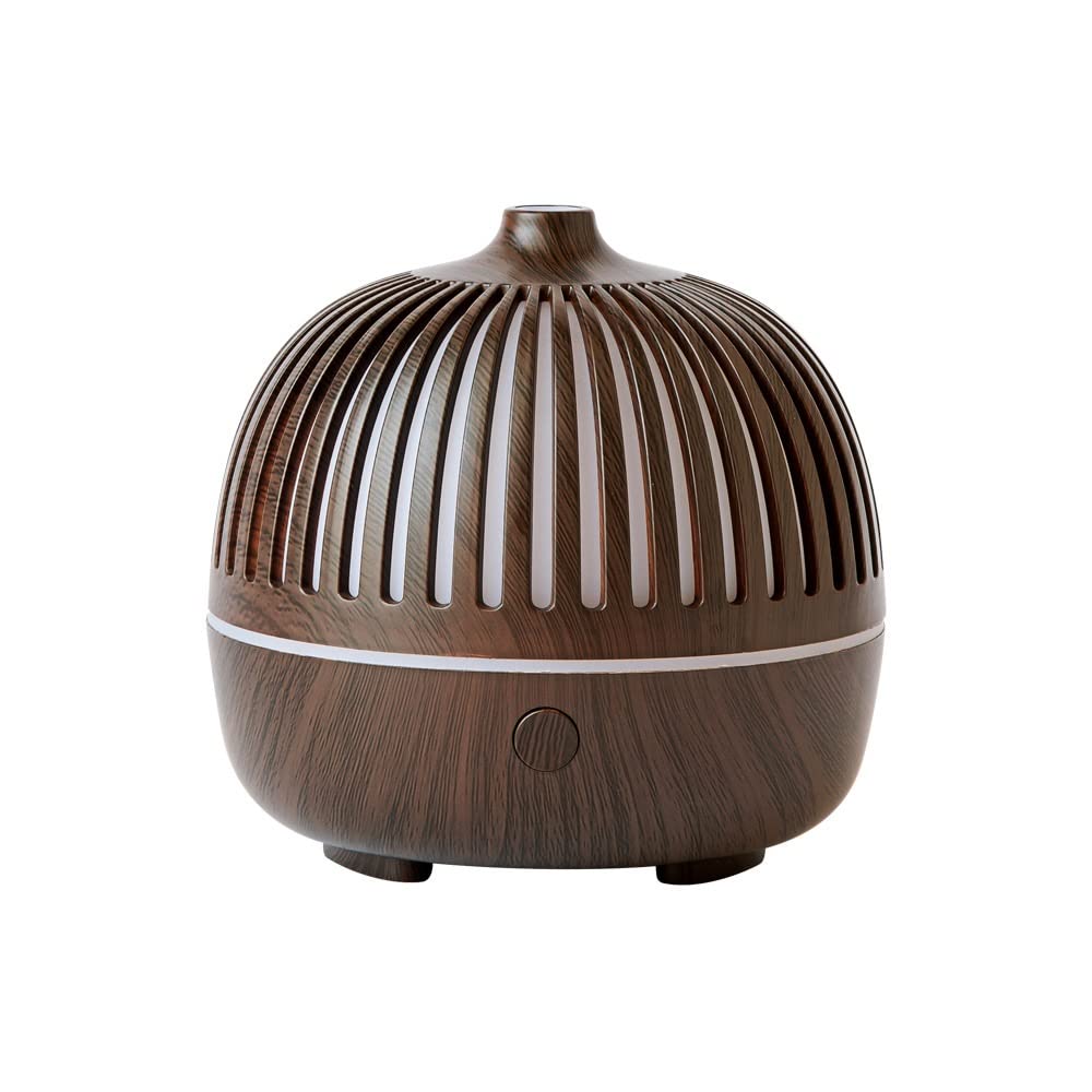 180ml Ultrasonic Wood Grain Essential Oil Diffuser & Humidifier - USB Aroma Mist Maker with LED Light (Black) for Home, Office, Yoga & Spa Relaxation