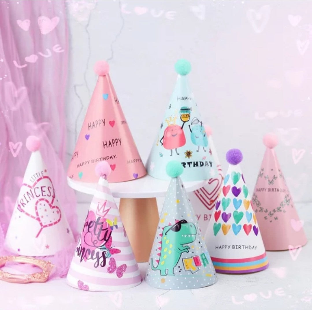 Birthday Party Hats for Adults & Kids - Pack of 5 Colorful Cone Hats for Birthday Celebrations, Festivals & Special Events