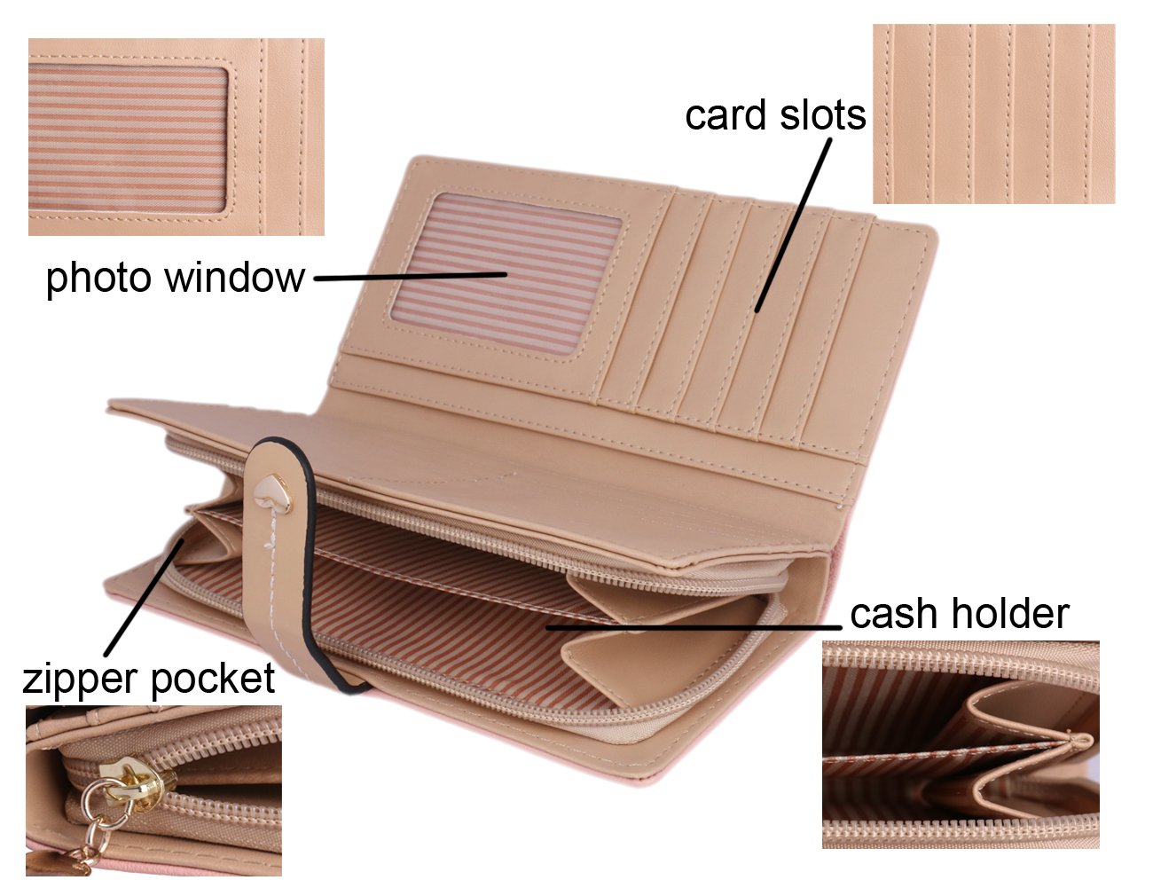 Women's Large RFID Blocking Wallet with Bird Snap Closure - Stylish & Practical Purse for Everyday Use, Travel, and Shopping