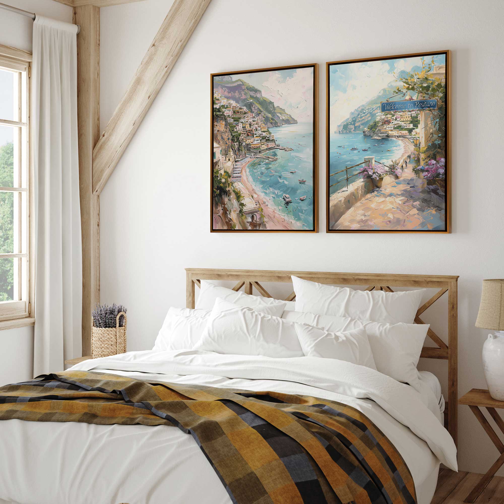 Coastal Charm Paradise Wall Art - Set of 2 Canvas Prints for Beach House Decor, Living Room & Bedroom