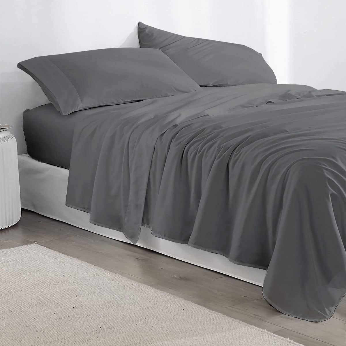 Premium 100% Giza Egyptian Cotton Sheets Set - Twin Size (4-Piece) with 15