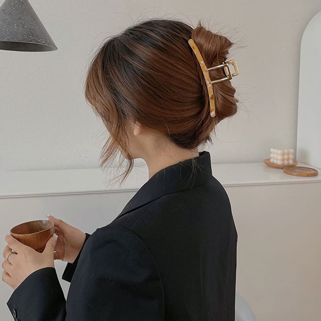 YHomU Hair Claw Clips 2PCS - Large Non-Slip Hair Clamps for Women, Daily & Holiday Use
