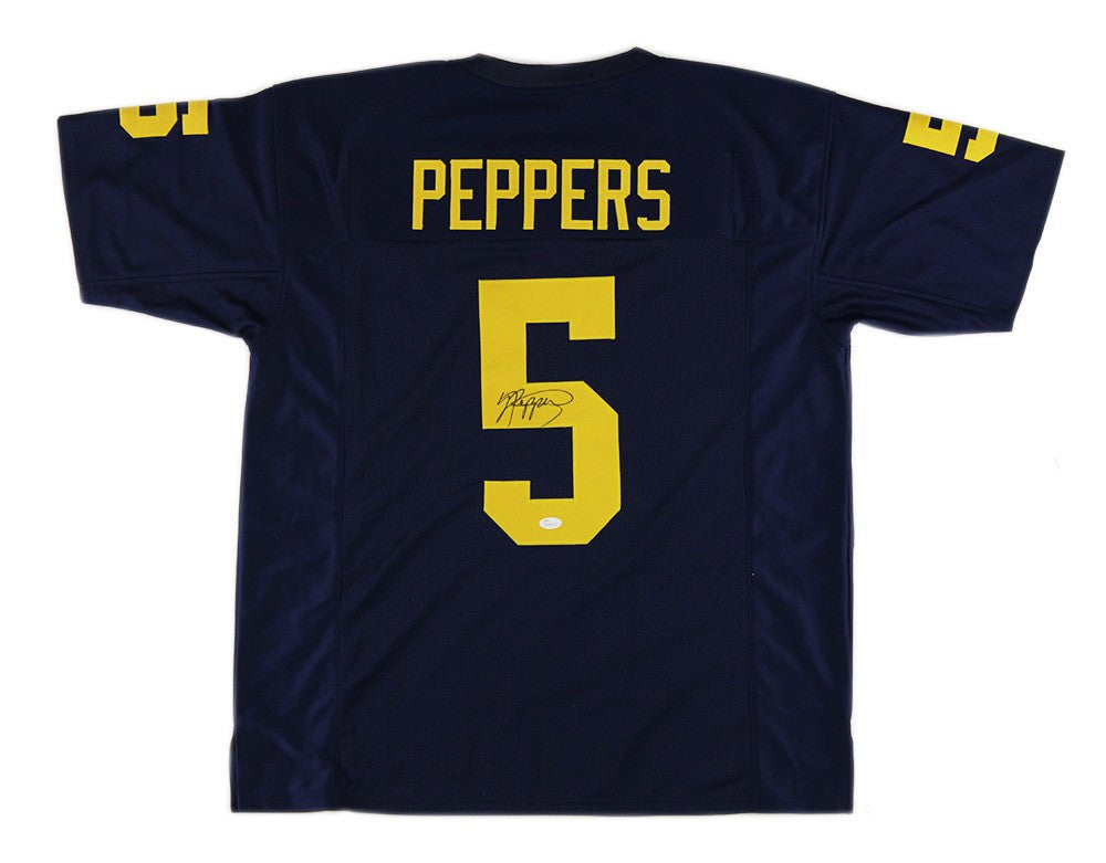 Authentic Jabrill Peppers Signed Michigan Wolverines Football Jersey - Blue - Collectible Memorabilia for Fans & Sports Enthusiasts - Perfect for Display, Gifting, and Game Day Spirit