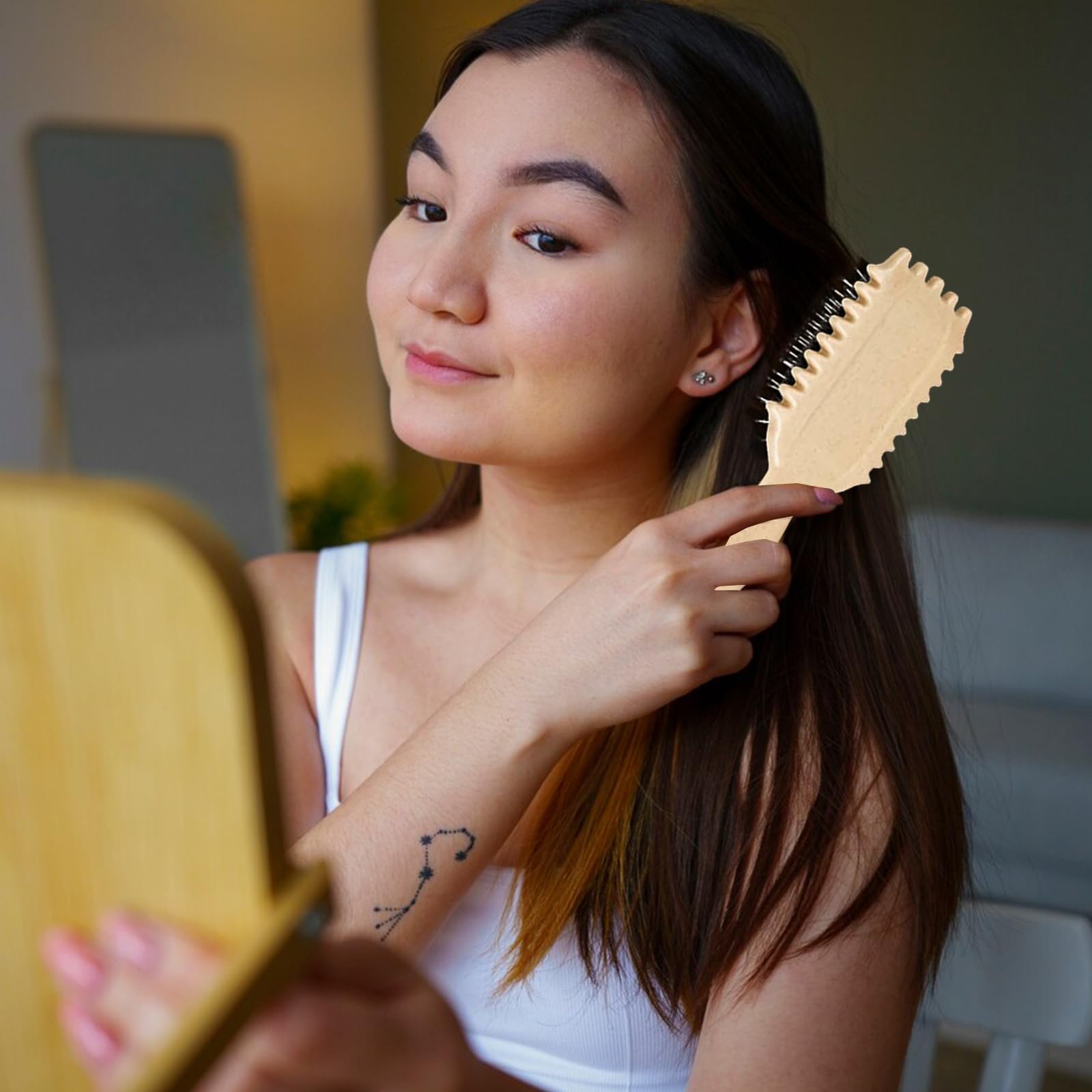 Curl Defining Hair Styling Brush for Women - Professional Curling Wand & Styler for Perfect Beach Waves & Natural Curls - Ideal for Home Use, Travel & Salon Styling