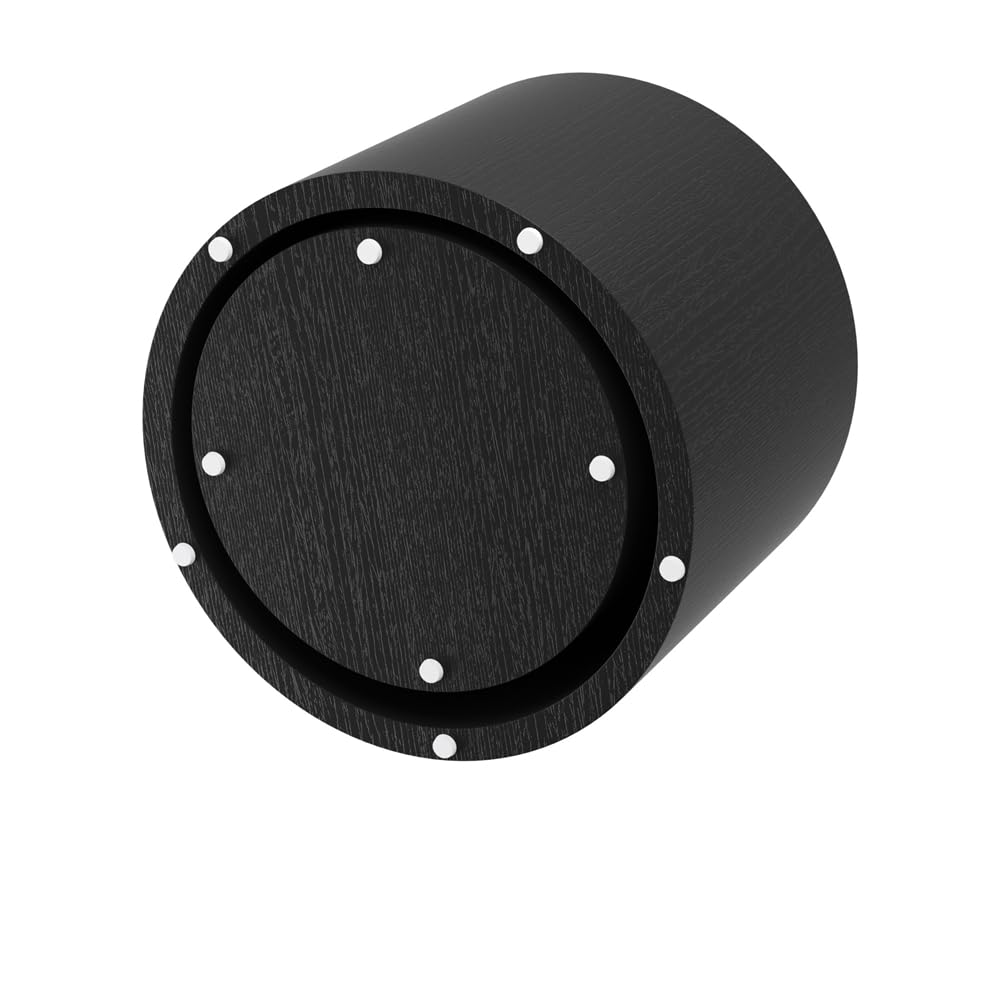 Modern Drum Nesting Coffee Table Set of 2 - Round MDF Side & End Tables for Living Room, Office, Bedroom - Space-Saving, No Assembly Required in Matte Black - Perfect for Small Spaces & Home Decor