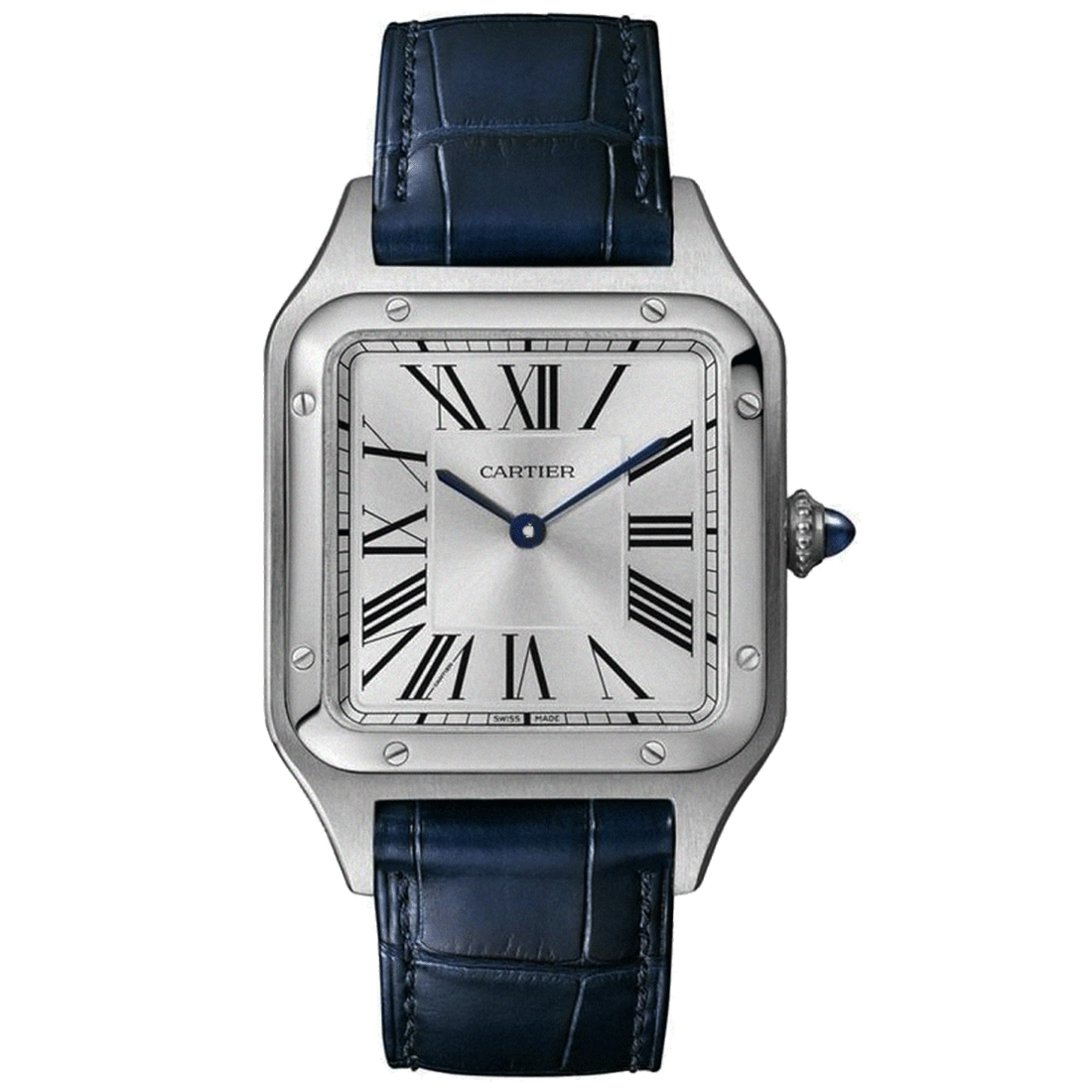 Cartier Santos Stainless Steel Men's Watch - Luxury Swiss Automatic Timepiece for Business & Formal Occasions | Waterproof & Date Display