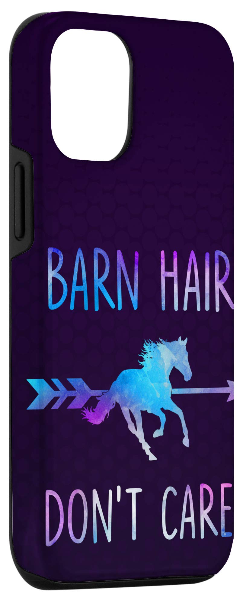 Funny iPhone 12/12 Pro Case - 'Barn Hair Don't Care' Equestrian Horse Rider Quote - Perfect for Horse Lovers & Riding Enthusiasts