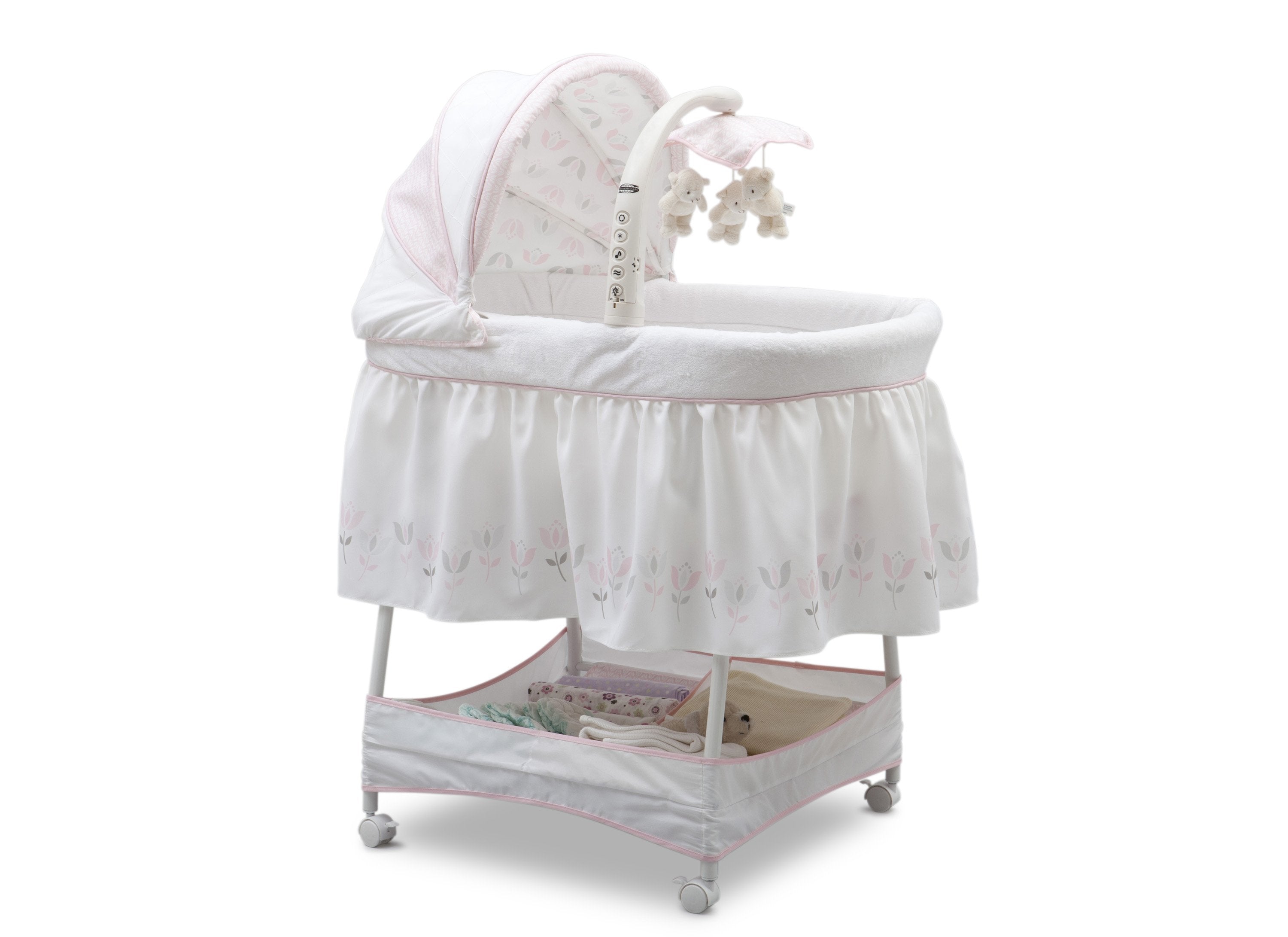 Slumber Time Elite Gliding Bassinet - Portable Baby Crib for Newborns & Infants - Smooth Rocking Motion for Better Sleep - Perfect for Nursery, Bedroom & Travel Use