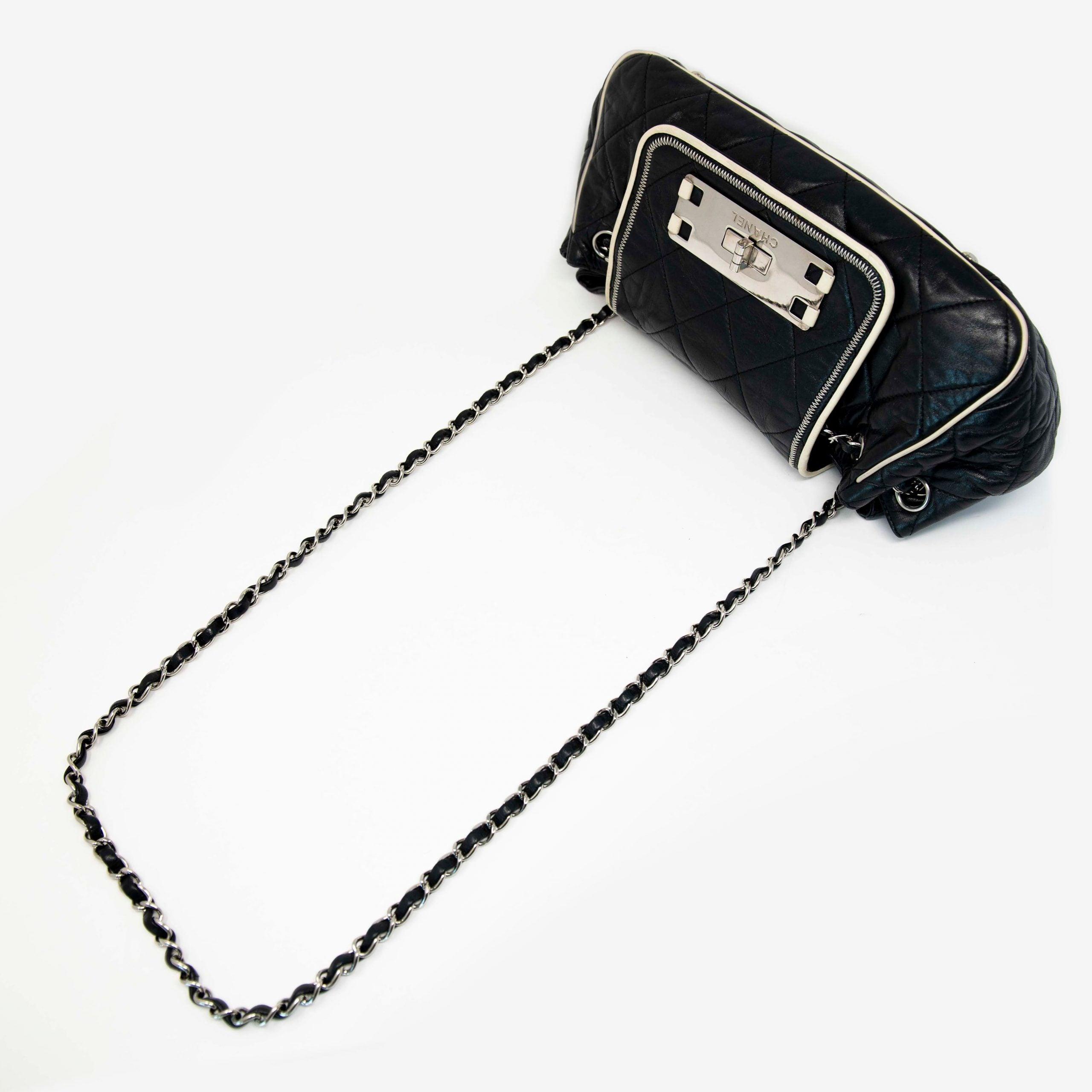 Chanel Black East West Mademoiselle Accordion Bag - Luxury Designer Crossbody Handbag for Women | Perfect for Evening Parties, Date Nights & Special Occasions