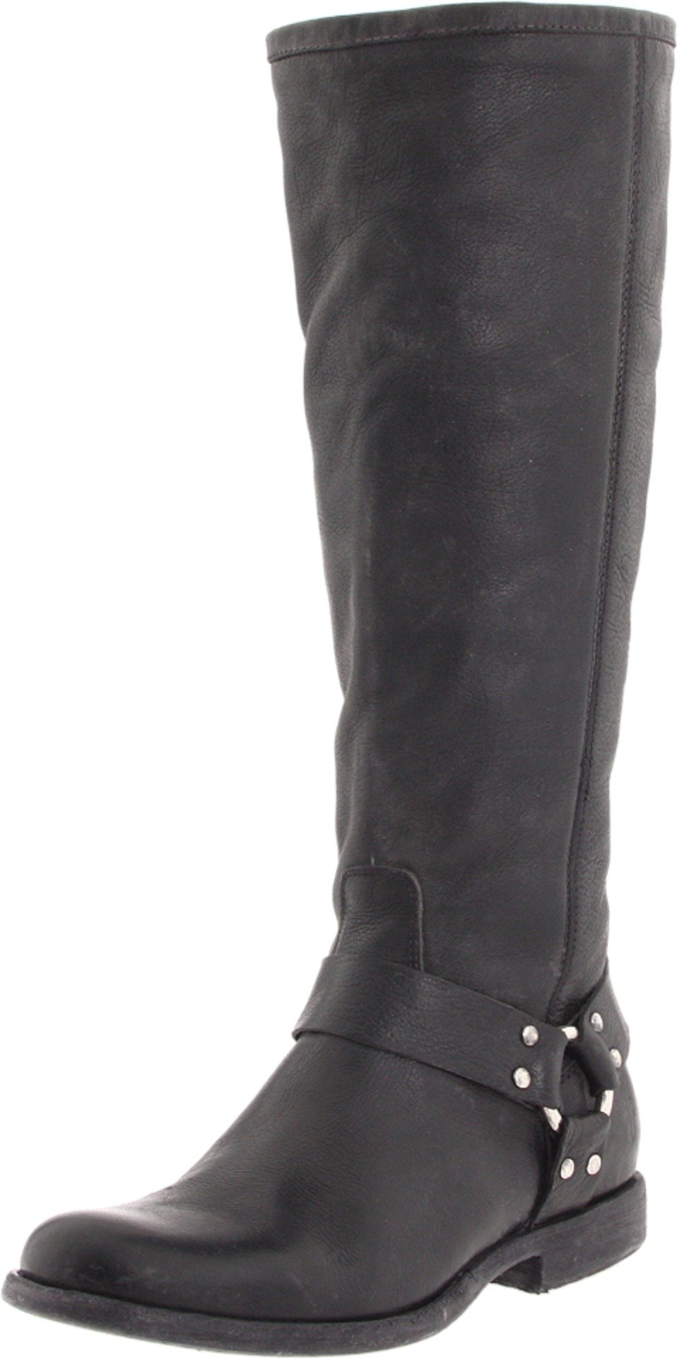 FRYE Women's Phillip Harness Tall Wide-Calf Boots - Western Riding Boots for Women, Comfortable Leather Cowgirl Boots for Everyday Wear, Country Style Fashion Boots for Fall and Winter Outfits