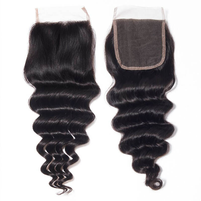 Eullair Loose Deep Wave Hair Bundles with Closure - 3/4 PCS Human Hair Extensions with 4x4 5x5 2x6 Lace Closure - Perfect for Styling, Parties & Everyday Wear