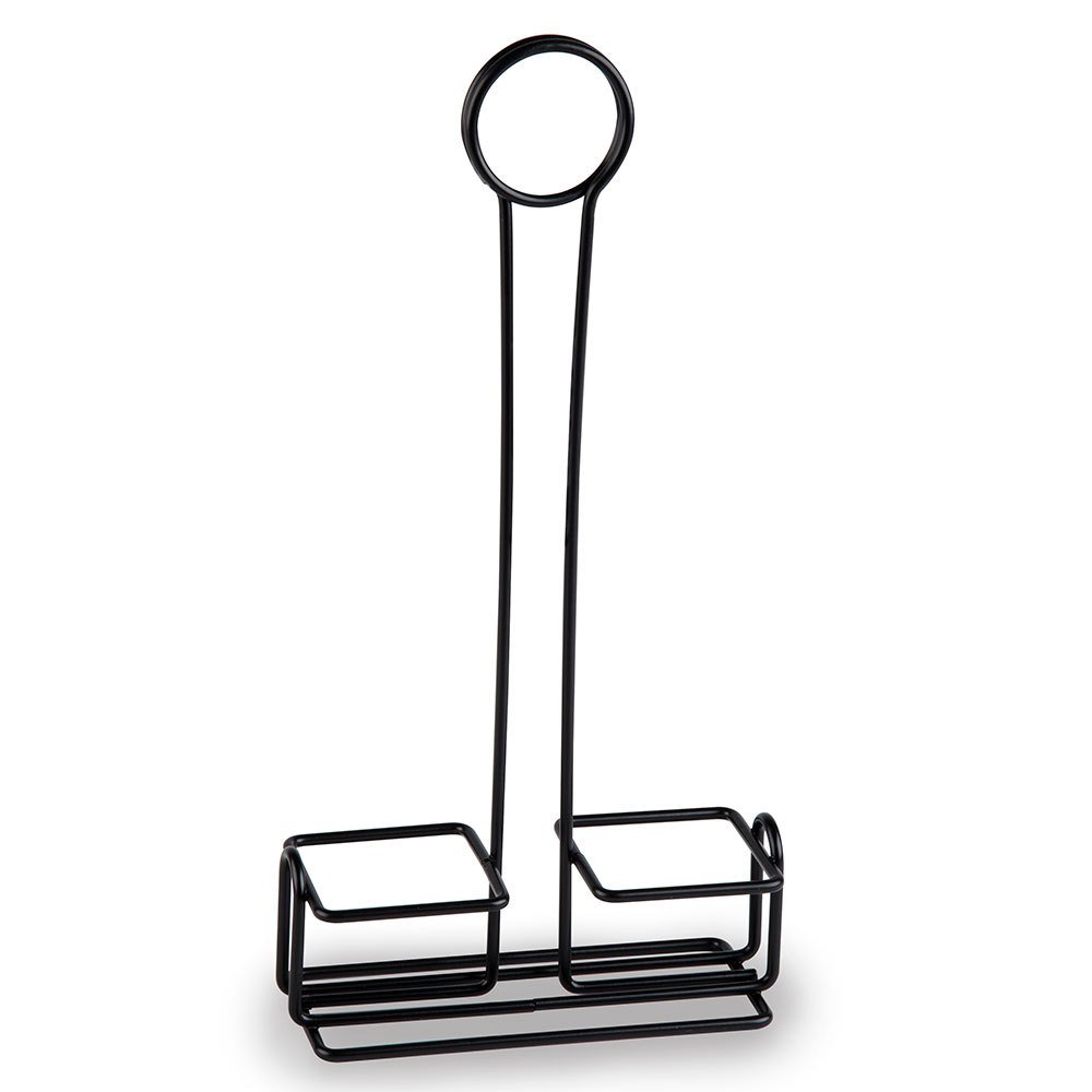 American Metalcraft 12-Inch Black Salt and Pepper Shaker Holder - Perfect for Kitchen Countertop, Dining Table & Restaurant Organizing