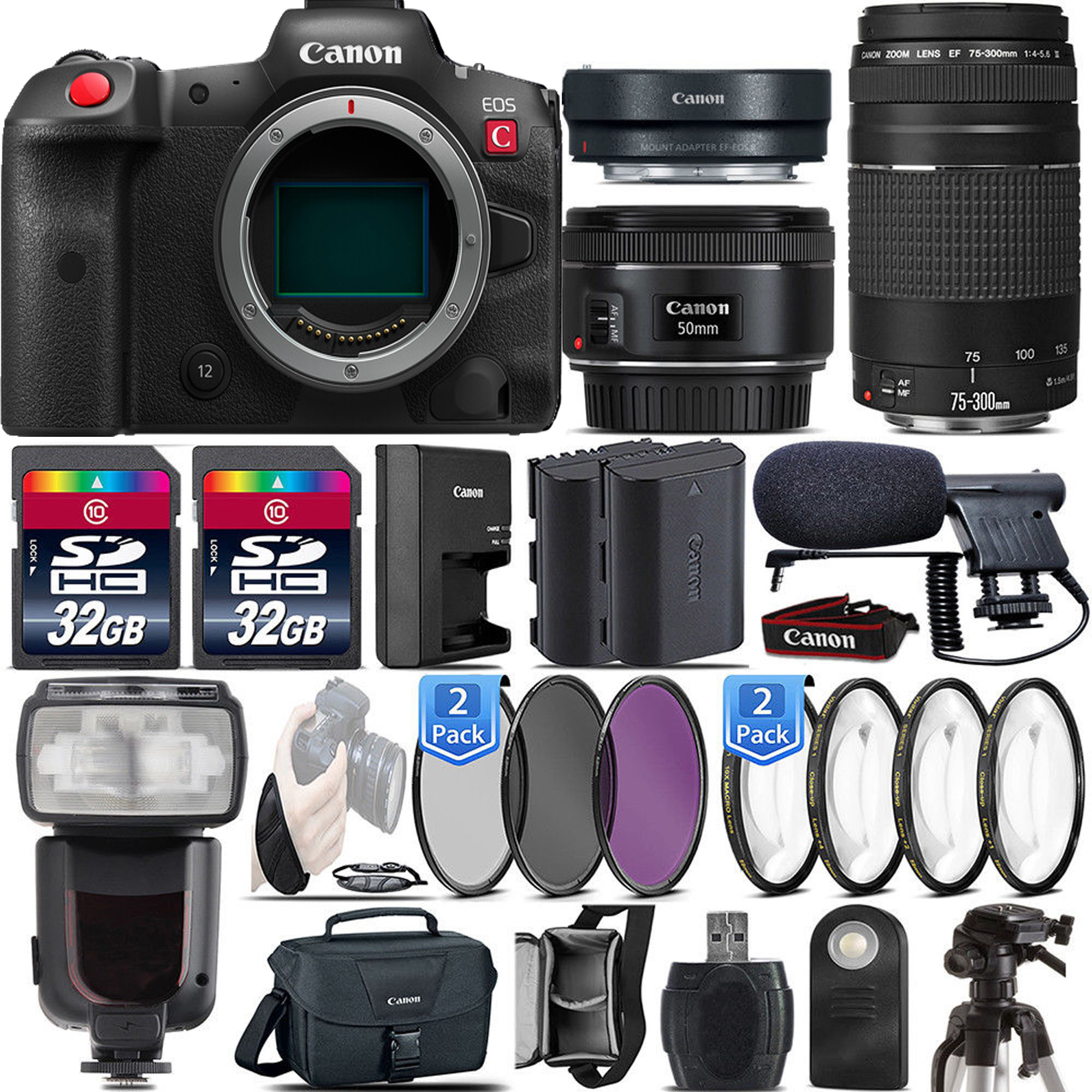Canon EOS R5 C Mirrorless Digital Camera with RF 24-105mm Lens | 8K Video, 45MP Full Frame, Dual Pixel CMOS AF | Professional Photography & Videography Kit with 64GB Memory Card