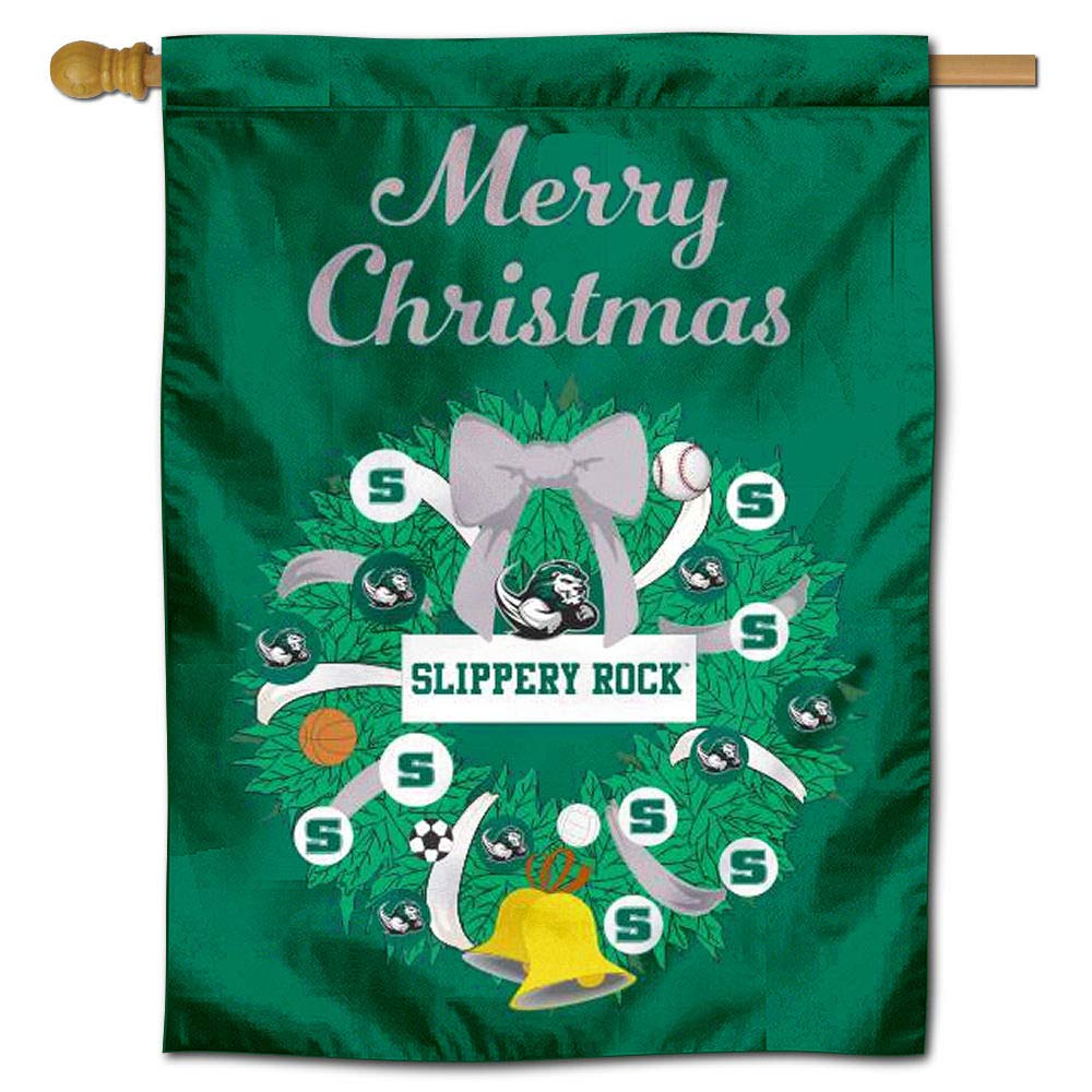 Festive Slippery Rock Happy Holidays Christmas Banner Flag - Perfect for Home Decor, Parties & Outdoor Celebrations