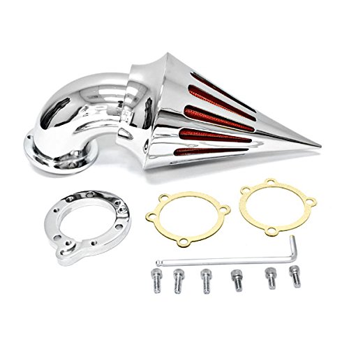 Krator Chrome Spike Air Cleaner Intake Filter for Harley Davidson Sportster Motorcycle - High Performance Replacement Part for Improved Airflow & Custom Look (Fits 2004-2023 Models) - Perfect for Cruising, Custom Builds & Bike Shows