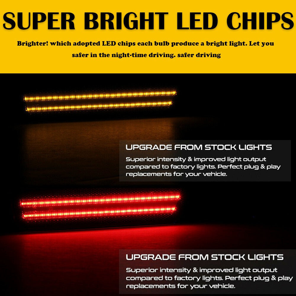 2008-2014 Dodge Challenger & 2011-2014 Charger LED Side Marker Lights - Front & Rear Red/Yellow Replacement - Enhance Visibility & Style for Night Driving & Car Shows
