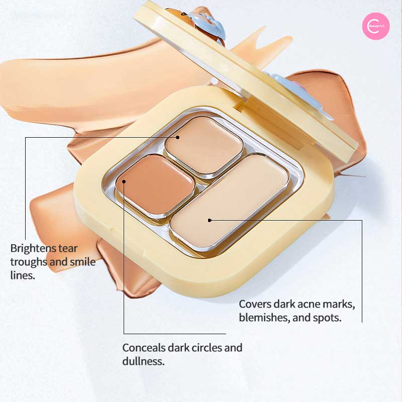 SANFU MYY Little Lamb Baudelaire Trio Concealer Set - Full Coverage, Creamy Texture, Long Lasting for Dark Circles & Blemishes - Perfect for Daily Makeup, Photo Shoots & Special Occasions