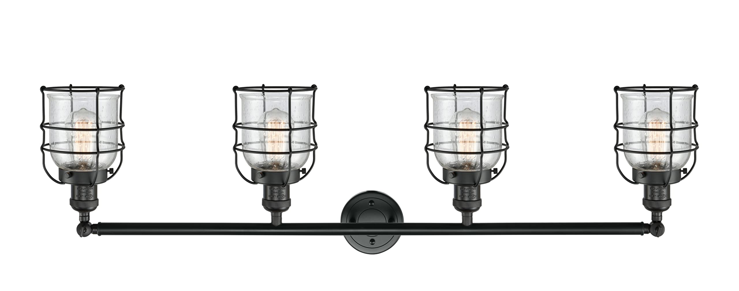 Franklin Restoration Collection 215-BK-G58-CE 4-Light Bathroom Vanity with CE Certification - Modern Lighting Fixture for Bathroom, Powder Room & Dressing Area