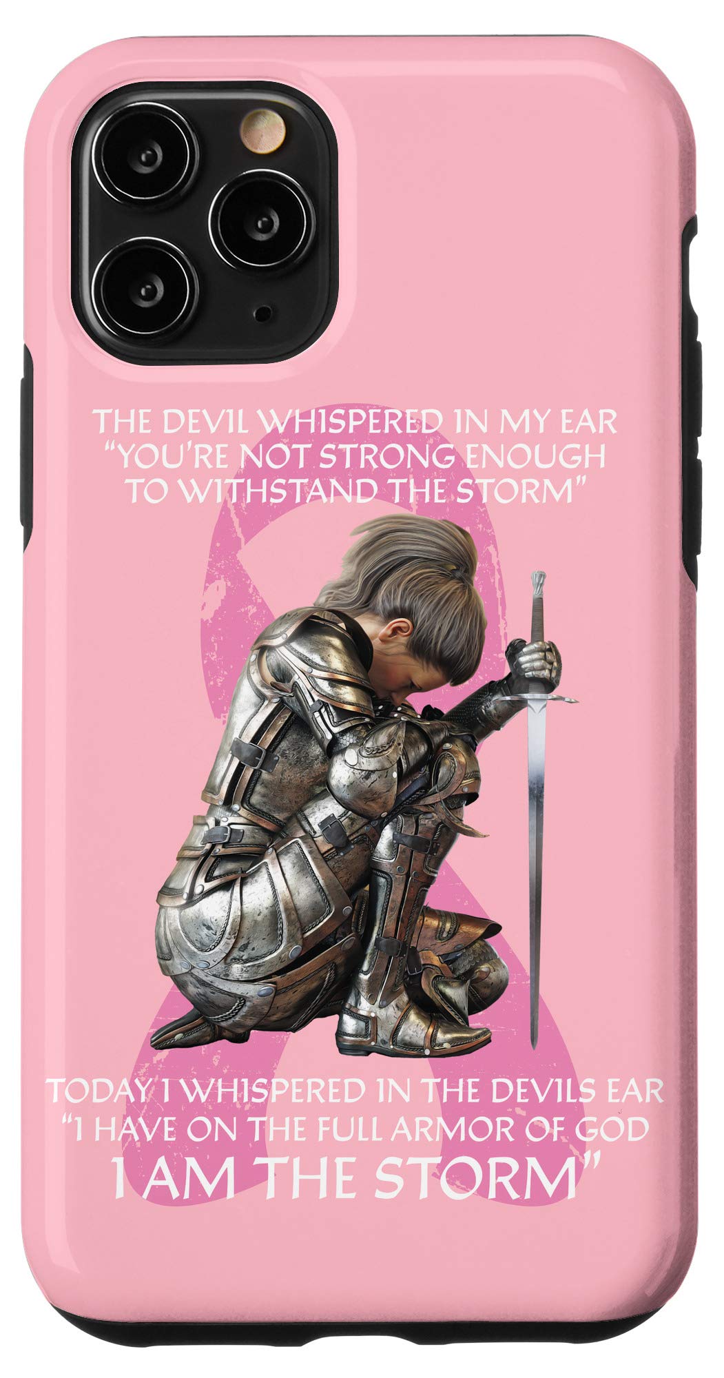 iPhone 11 Pro Pink Breast Cancer Awareness Phone Case - Cute Women's Christian Gift - Slim Protective Cover for Everyday Use & Special Occasions
