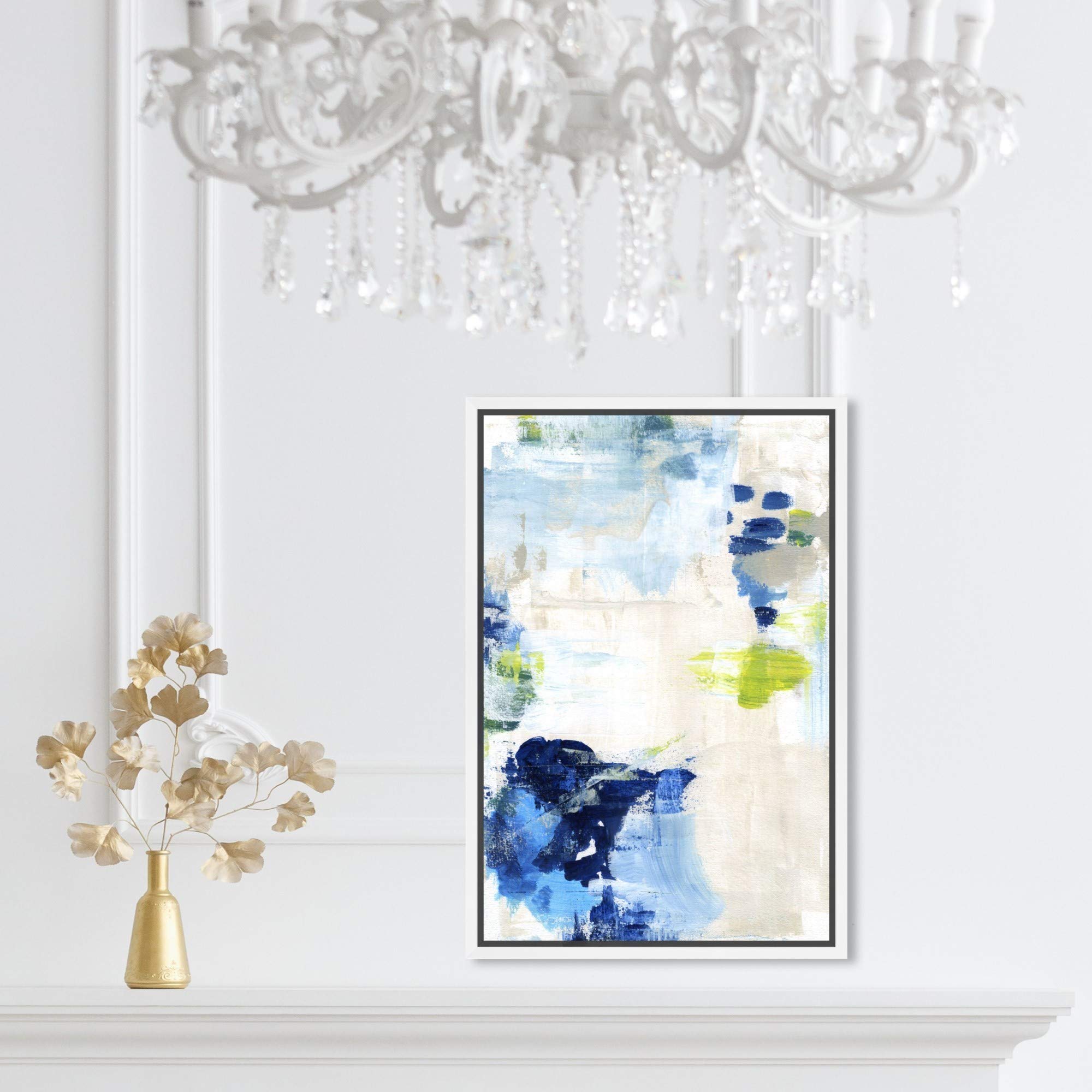 Abstract Wall Art Canvas Print 'Perks' by Oliver Gal Artist Co. - 10x15 Inch White Framed Home Decor for Living Room, Bedroom & Office